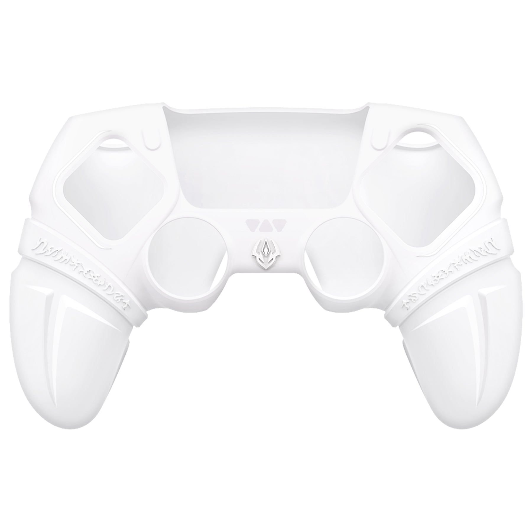 PlayVital Runes Edition Silicone Cover Skin for PS5 Controller with Thumb Grips & Touchpad Skin & D-pad Area Sticker, Compatible with PS5 Charging Dock - White PlayVital