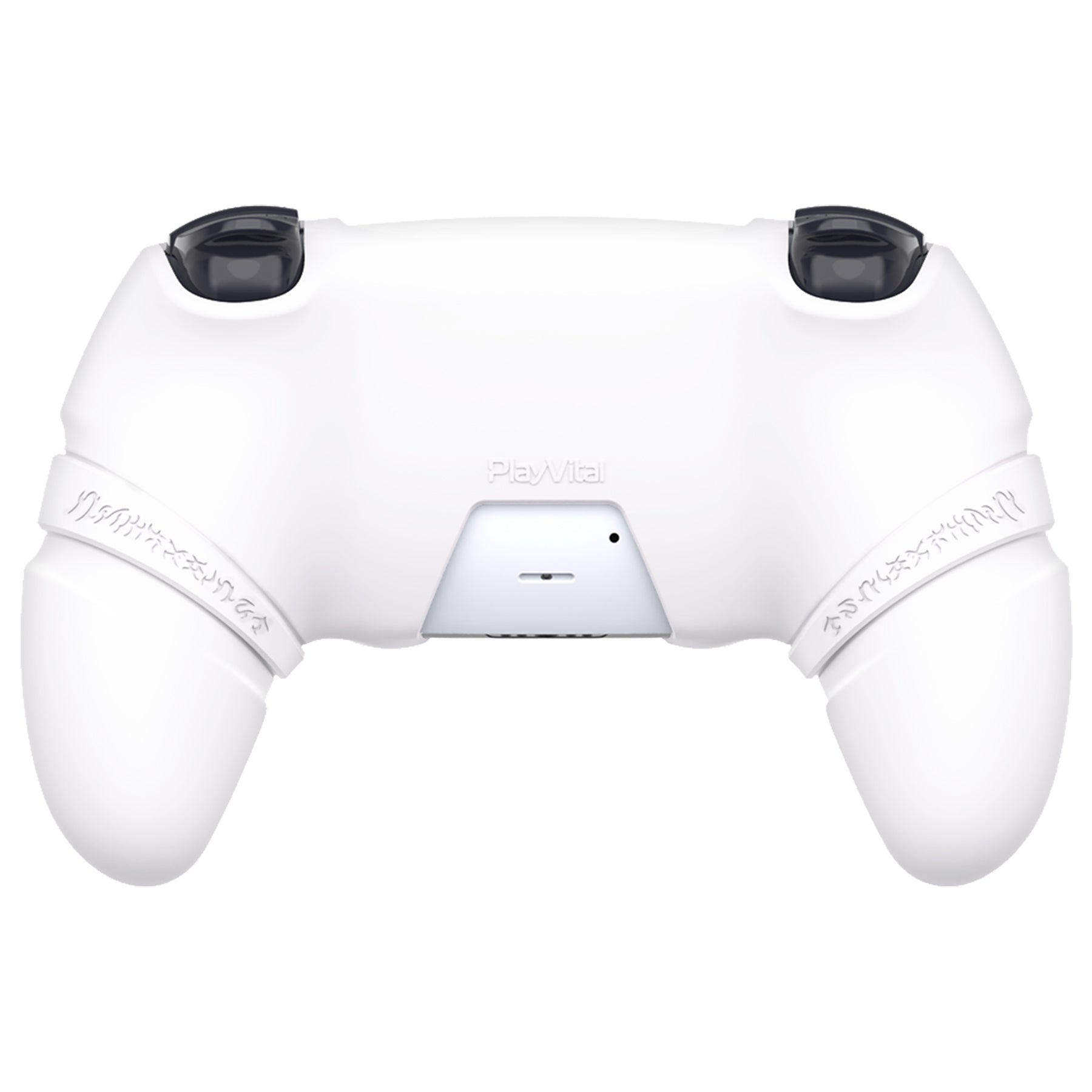 PlayVital Runes Edition Silicone Cover Skin for PS5 Controller with Thumb Grips & Touchpad Skin & D-pad Area Sticker, Compatible with PS5 Charging Dock - White PlayVital