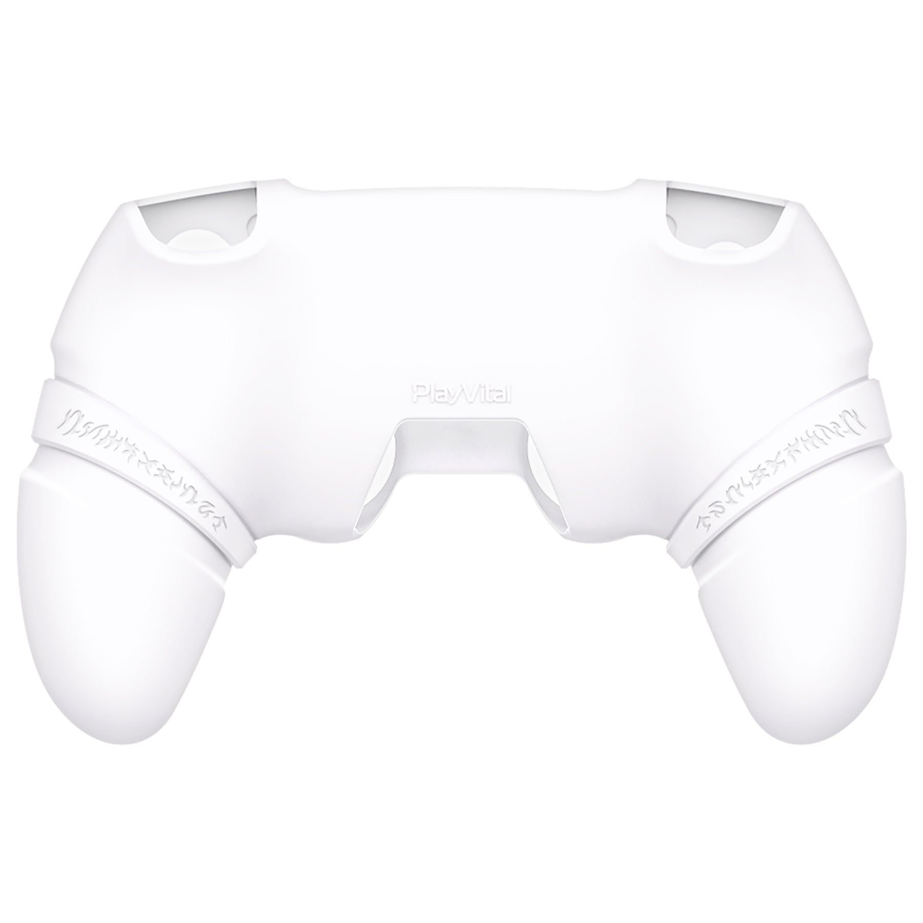 PlayVital Runes Edition Silicone Cover Skin for PS5 Controller with Thumb Grips & Touchpad Skin & D-pad Area Sticker, Compatible with PS5 Charging Dock - White PlayVital