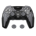 PlayVital Stellar Mecha Silicone Case with Joystick Cap & Sticker for PS5 Edge Controller, Anti-slip Grip Protector for PS5 Edge Controller - Black & Gunmetal Gray PlayVital