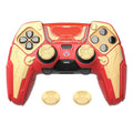 PlayVital Stellar Mecha Silicone Case with Joystick Cap & Sticker for PS5 Edge Controller, Anti-slip Grip Protector for PS5 Edge Controller - Crimson Red & Iron Yellow PlayVital
