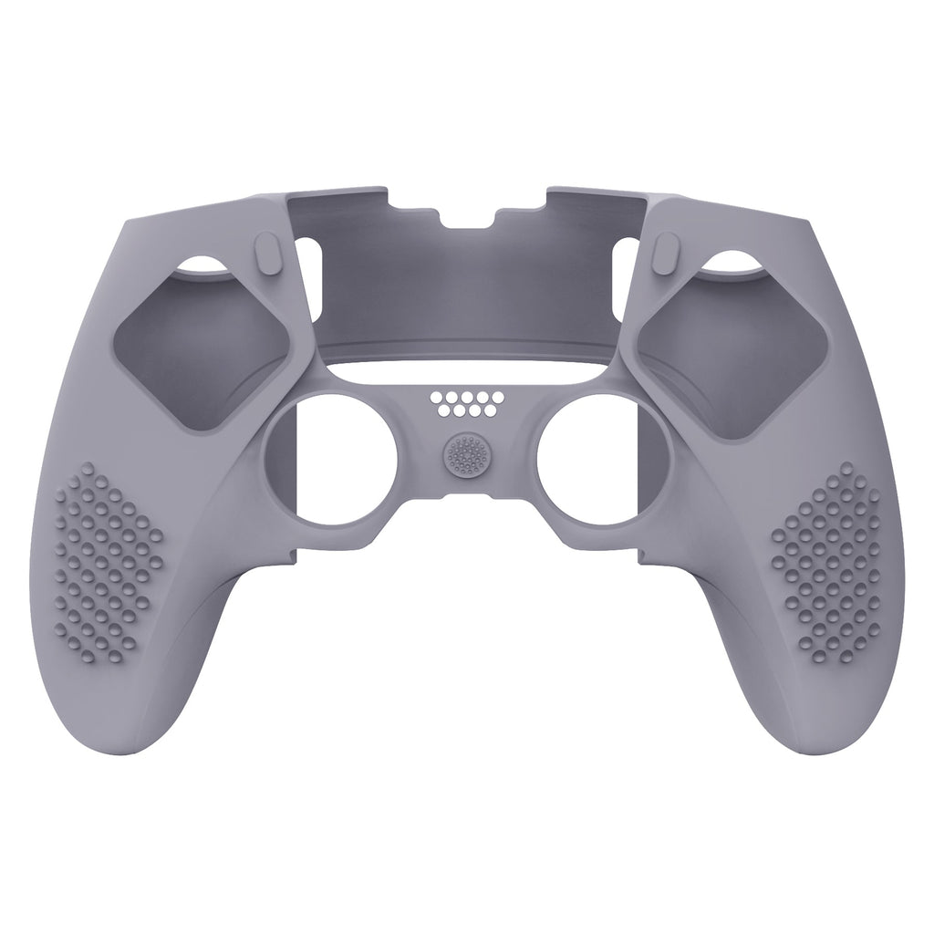 PlayVital 3D Studded Edition Anti-Slip Silicone Cover Case with Thumb Grip Caps for PS5 Edge Controller - Metallic Gray PlayVital