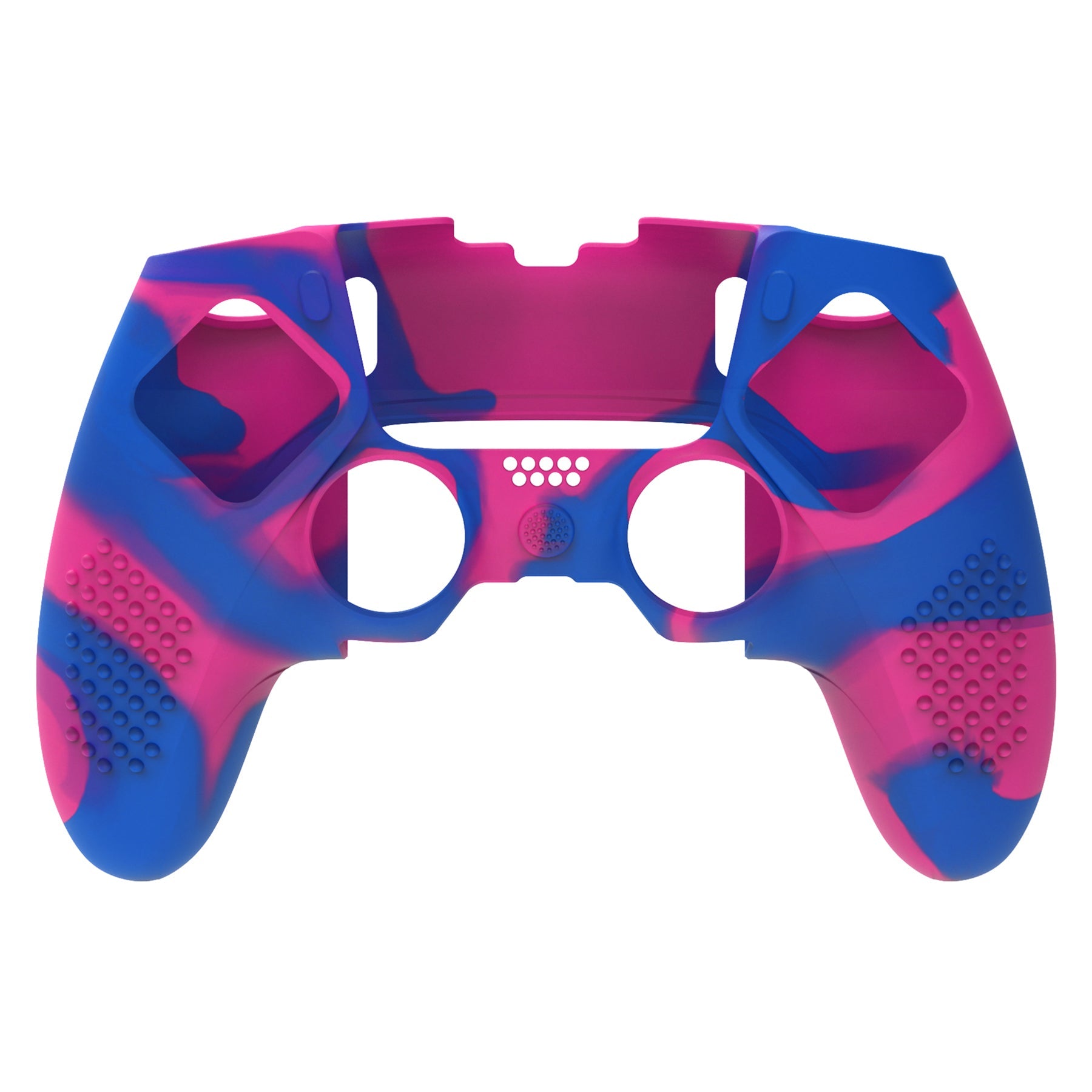 PlayVital 3D Studded Edition Anti-Slip Silicone Cover Case with Thumb Grip Caps for PS5 Edge Controller - Pink & Purple & Blue PlayVital