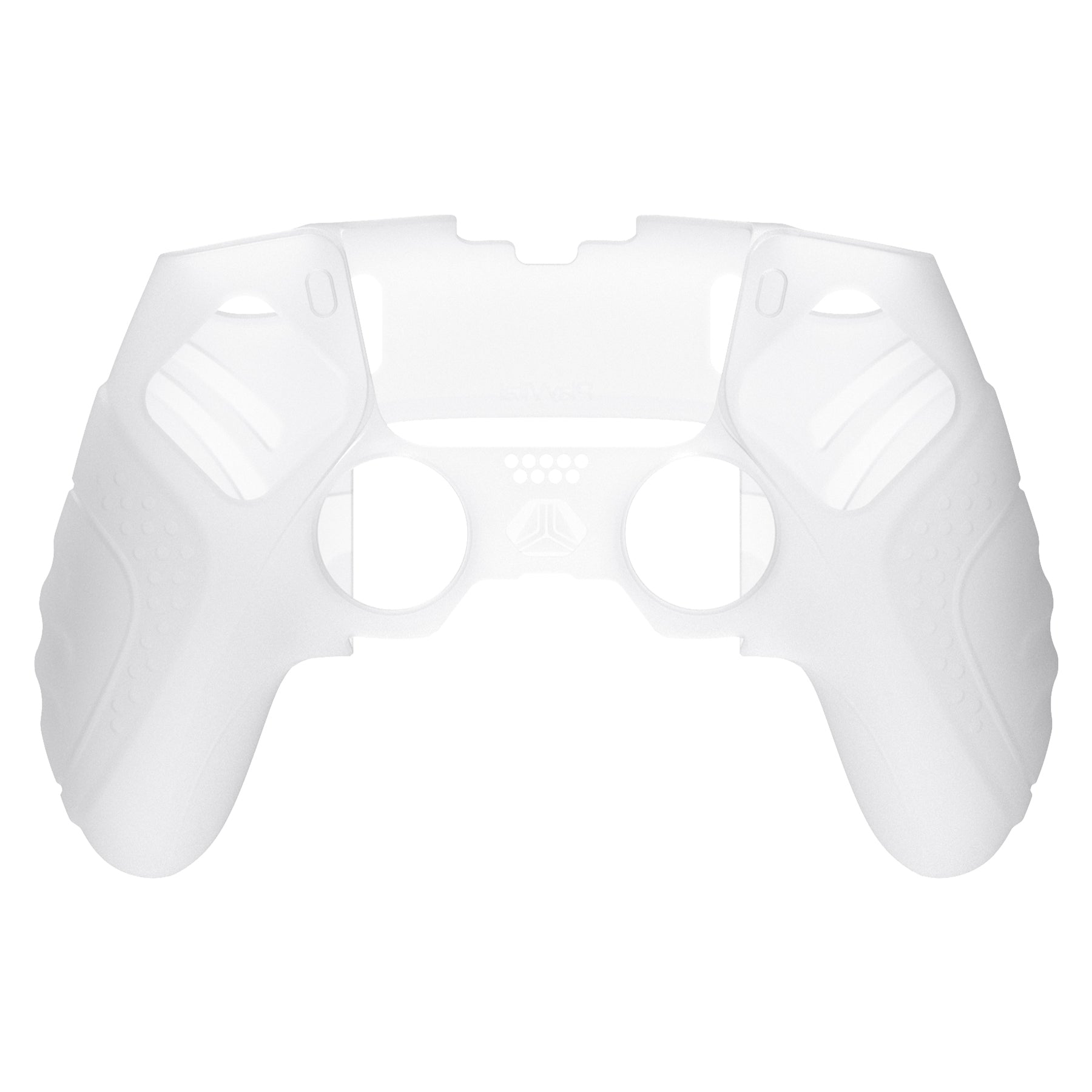 PlayVital Guardian Edition Anti-Slip Ergonomic Silicone Cover Case with Thumb Grip Caps for PS5 Edge Controller - Clear White PlayVital