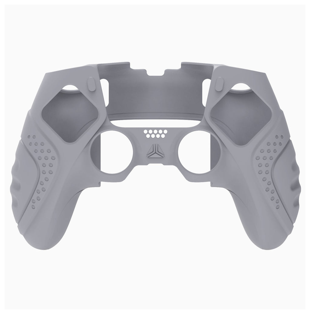 PlayVital Guardian Edition Anti-Slip Ergonomic Silicone Cover Case with Thumb Grip Caps for PS5 Edge Controller - Metallic Gray PlayVital
