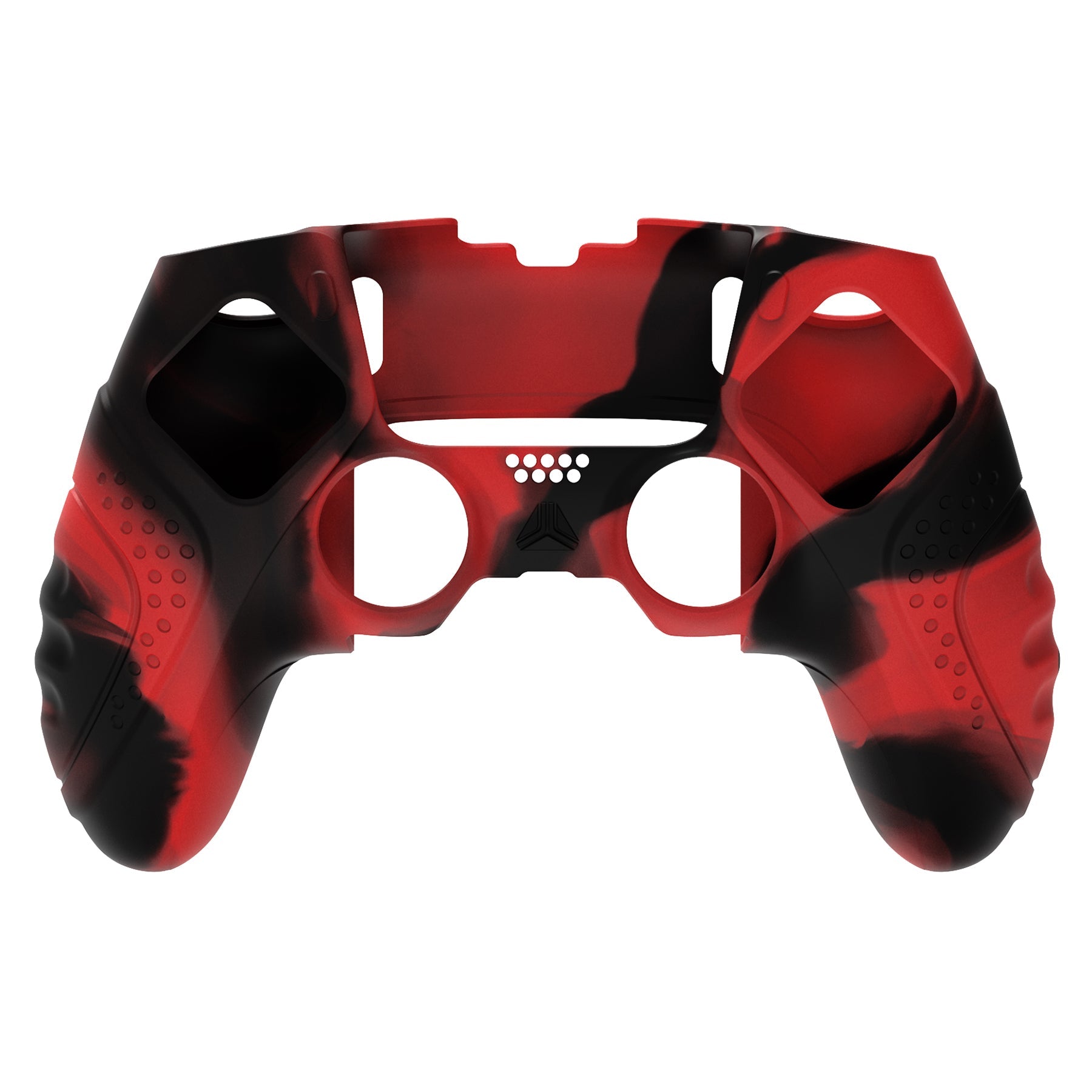 PlayVital Guardian Edition Anti-Slip Ergonomic Silicone Cover Case with Thumb Grip Caps for PS5 Edge Controller - Red & Black PlayVital