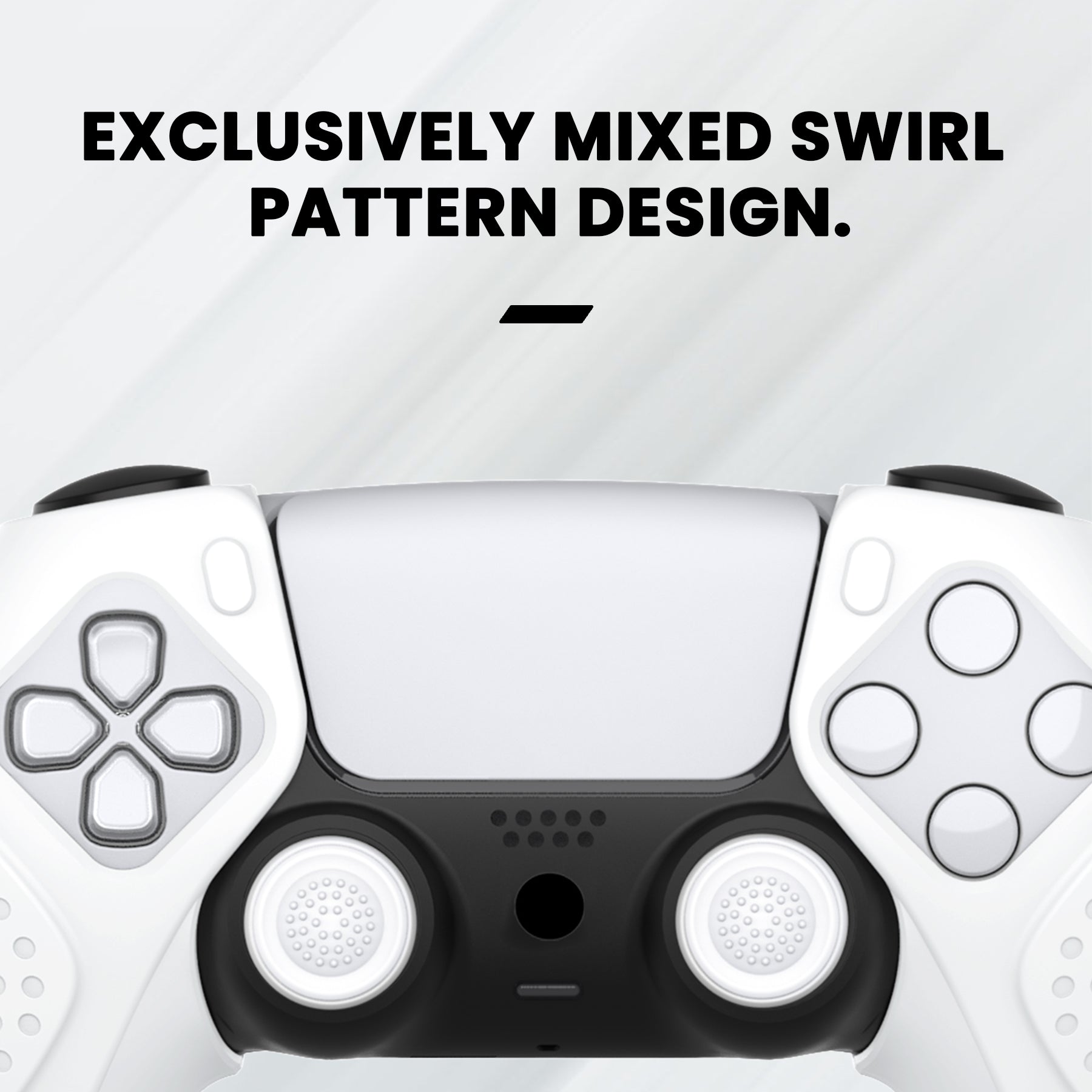 PlayVital Guardian Edition Ergonomic Anti-Slip Silicone Cover Skin with Thumb Grip Caps for PS5 Wireless Controller, Compatible with Charging Station - White PlayVital