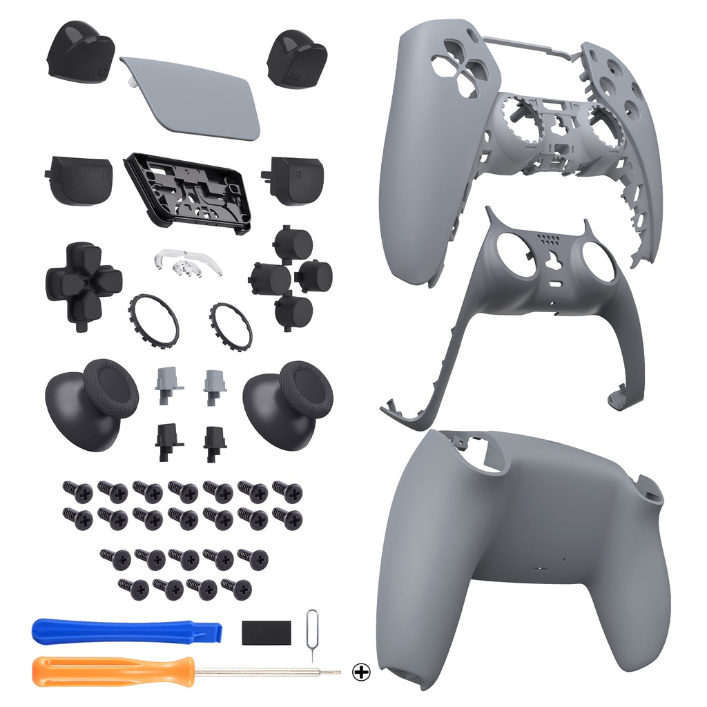eXtremeRate Replacement Full Set Shells with Buttons Compatible with PS5 Controller BDM-030/040/050 - New Hope Gray eXtremeRate