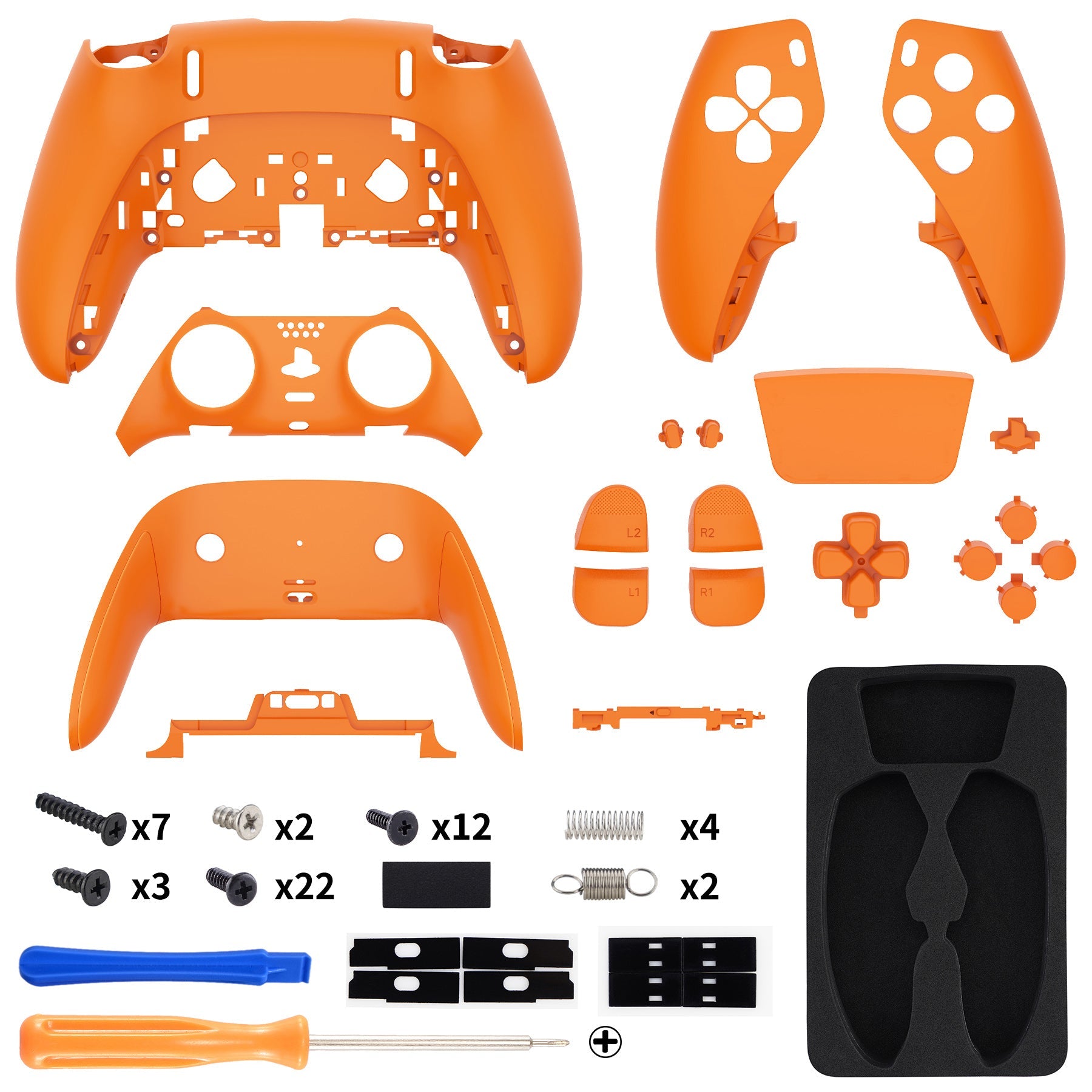 eXtremeRate Replacement Full Set Shells with Buttons Compatible with PS5 Edge Controller - Royal Orange eXtremeRate