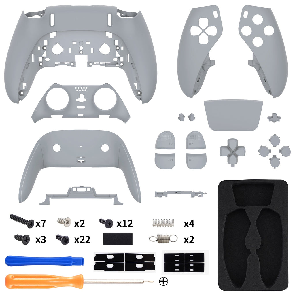 eXtremeRate Replacement Full Set Shells with Buttons Compatible with PS5 Edge Controller - New Hope Gray eXtremeRate