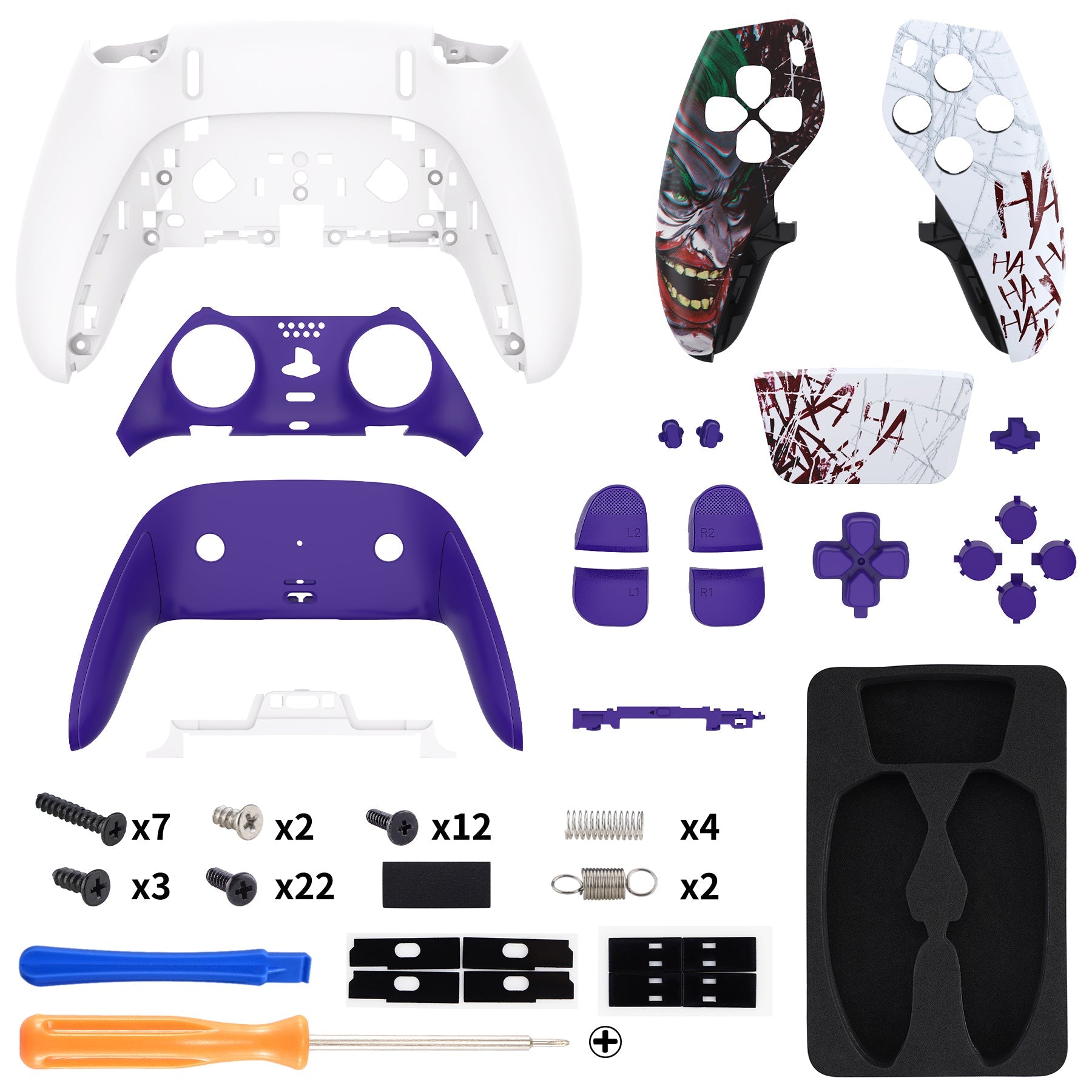 eXtremeRate Replacement Full Set Shells with Buttons Compatible with PS5 Edge Controller - Clown HAHAHA eXtremeRate
