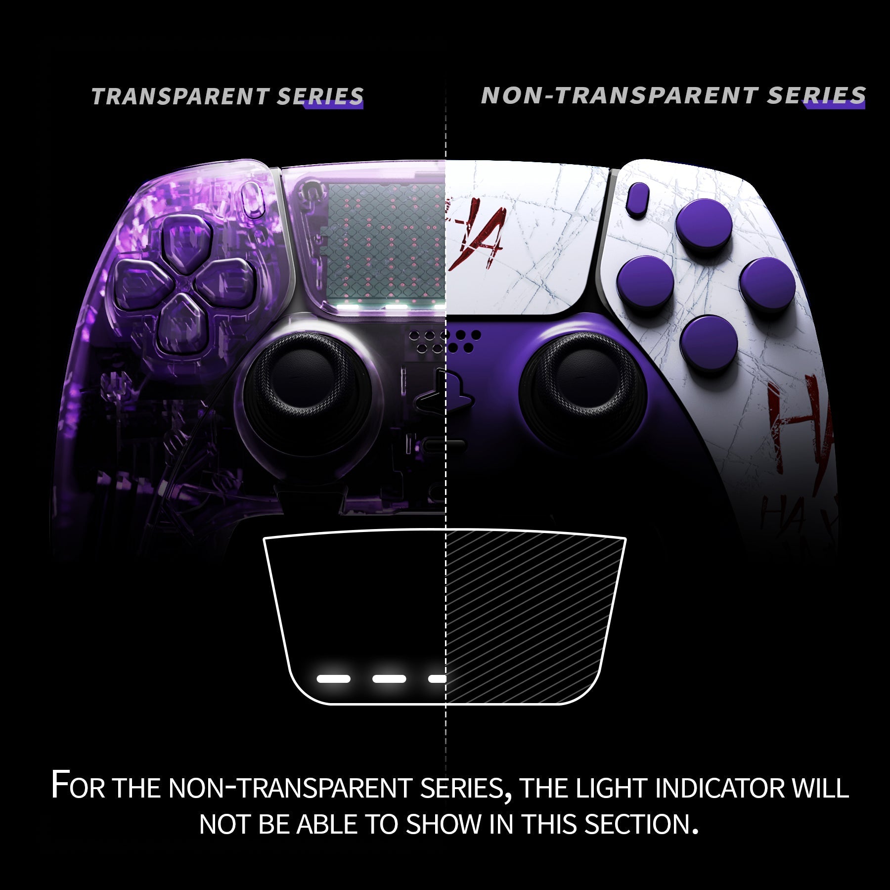 eXtremeRate Replacement Full Set Shells with Buttons Compatible with PS5 Edge Controller - Clown HAHAHA eXtremeRate