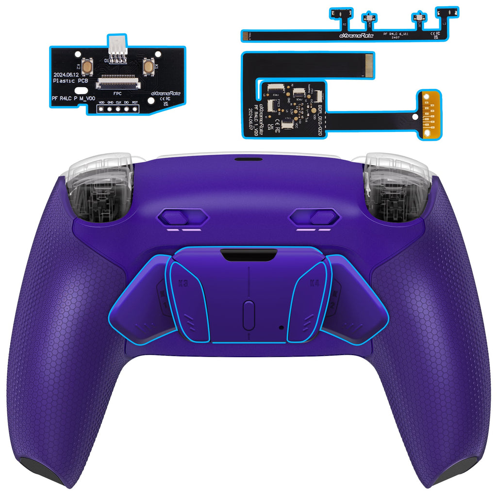 eXtremeRate RISE4 Plus MAX Back Paddles Kit with Clicky Trigger Stops & Rubberized Grip for PS5 Controller BDM-010/020 - Galactic Purple eXtremeRate