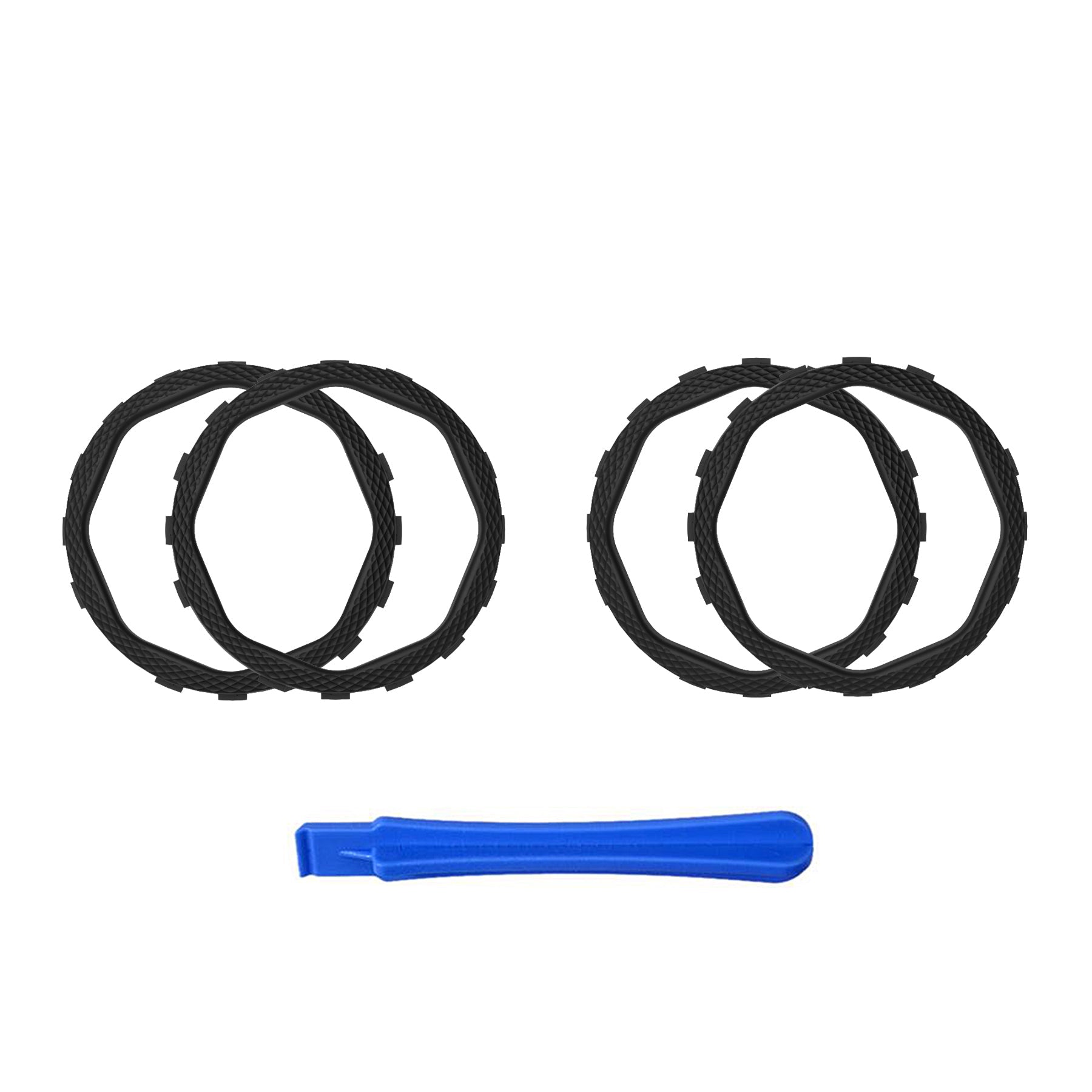 eXtremeRate Redesigned Octagonal Gated Sticks Accent Rings for eXtremeRate Luna Shell for PS5 Controller, Replacement Accessory for eXtremeRate Ghost Shell for PS4 Controller - Not for Standard Faceplate - Black eXtremeRate