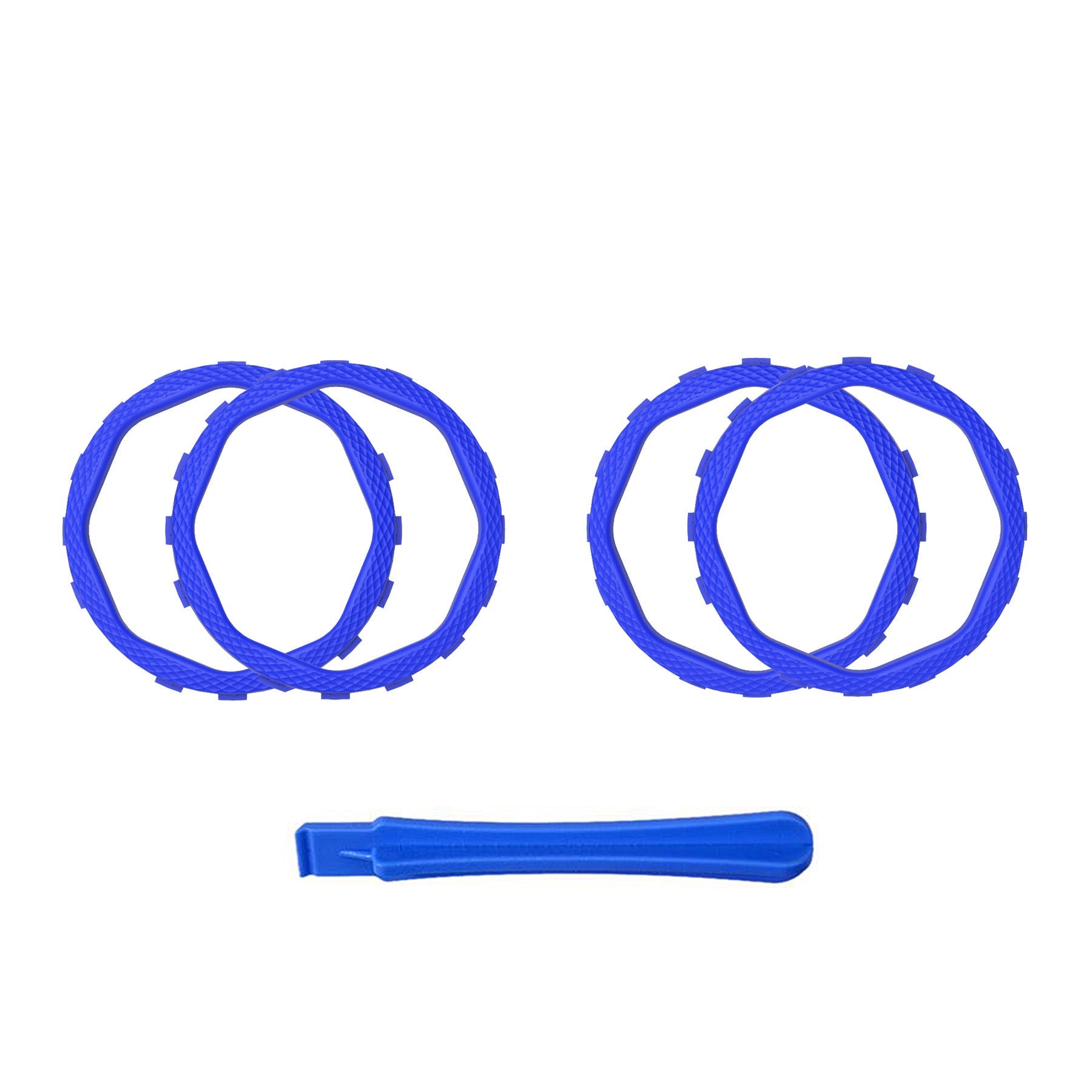 eXtremeRate Redesigned Octagonal Gated Sticks Accent Rings for eXtremeRate Luna Shell for PS5 Controller, Replacement Accessory for eXtremeRate Ghost Shell for PS4 Controller - Not for Standard Faceplate - Blue eXtremeRate