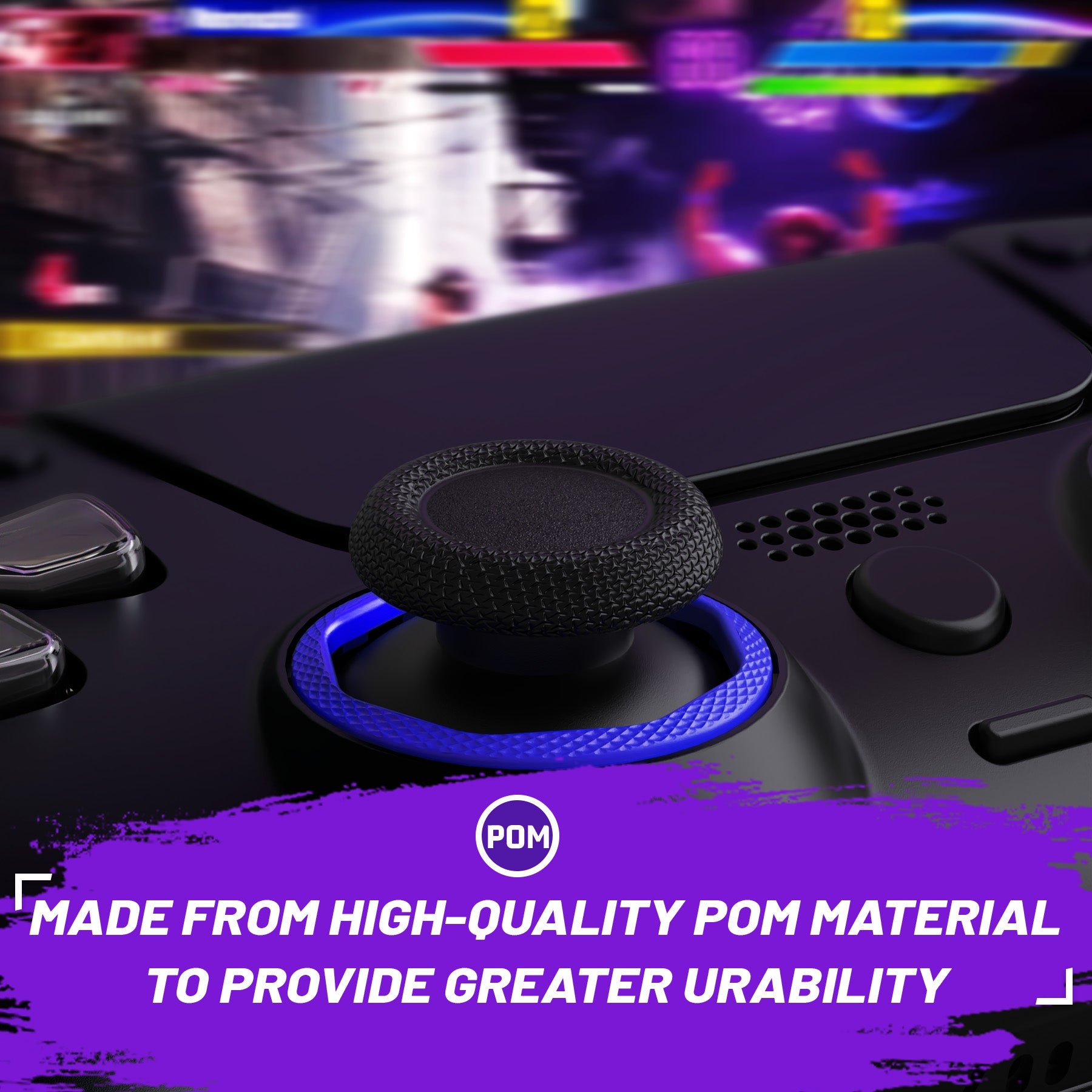 eXtremeRate Redesigned Octagonal Gated Sticks Accent Rings for eXtremeRate Luna Shell for PS5 Controller, Replacement Accessory for eXtremeRate Ghost Shell for PS4 Controller - Not for Standard Faceplate - Blue eXtremeRate