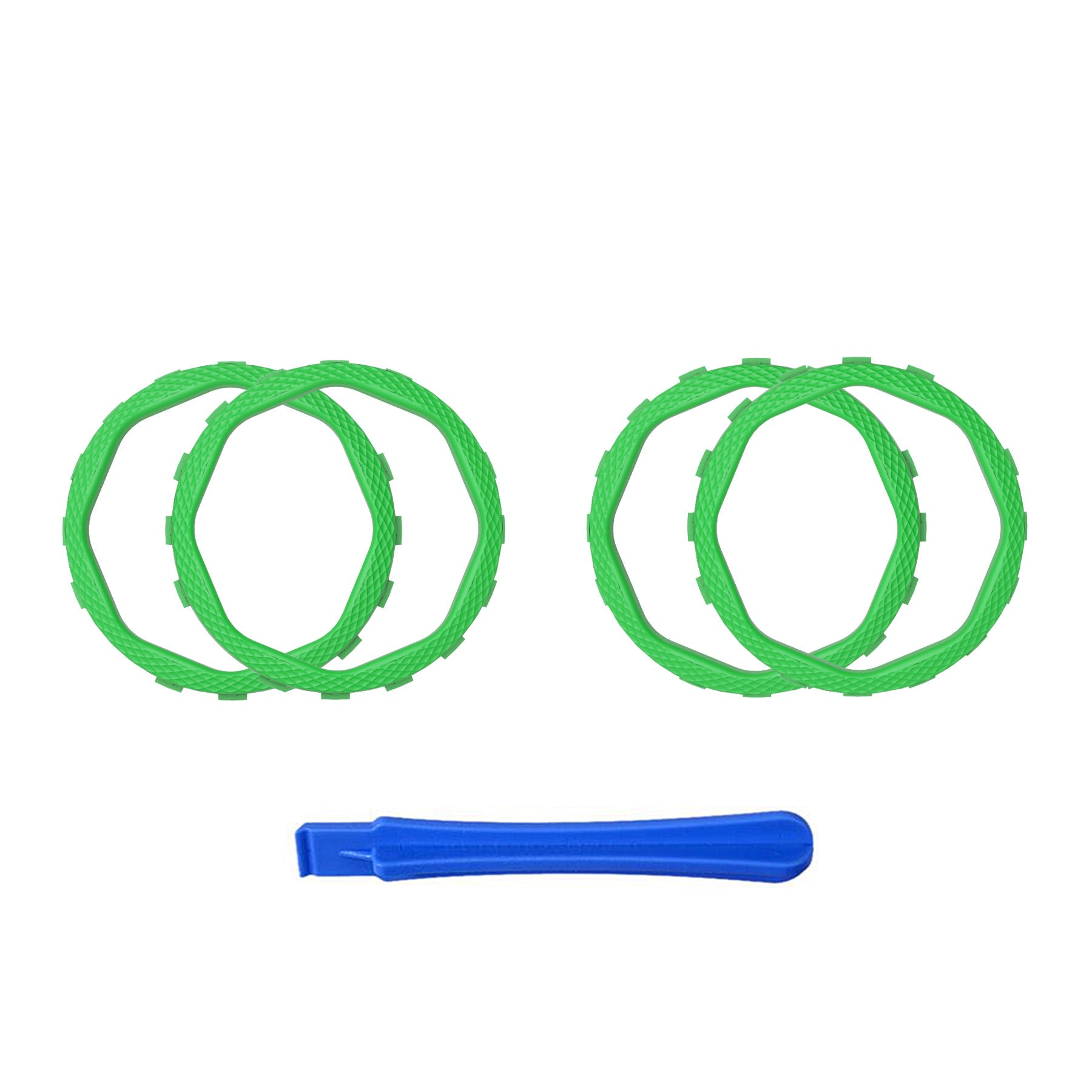 eXtremeRate Redesigned Octagonal Gated Sticks Accent Rings for eXtremeRate Luna Shell for PS5 Controller, Replacement Accessory for eXtremeRate Ghost Shell for PS4 Controller - Not for Standard Faceplate - Green eXtremeRate