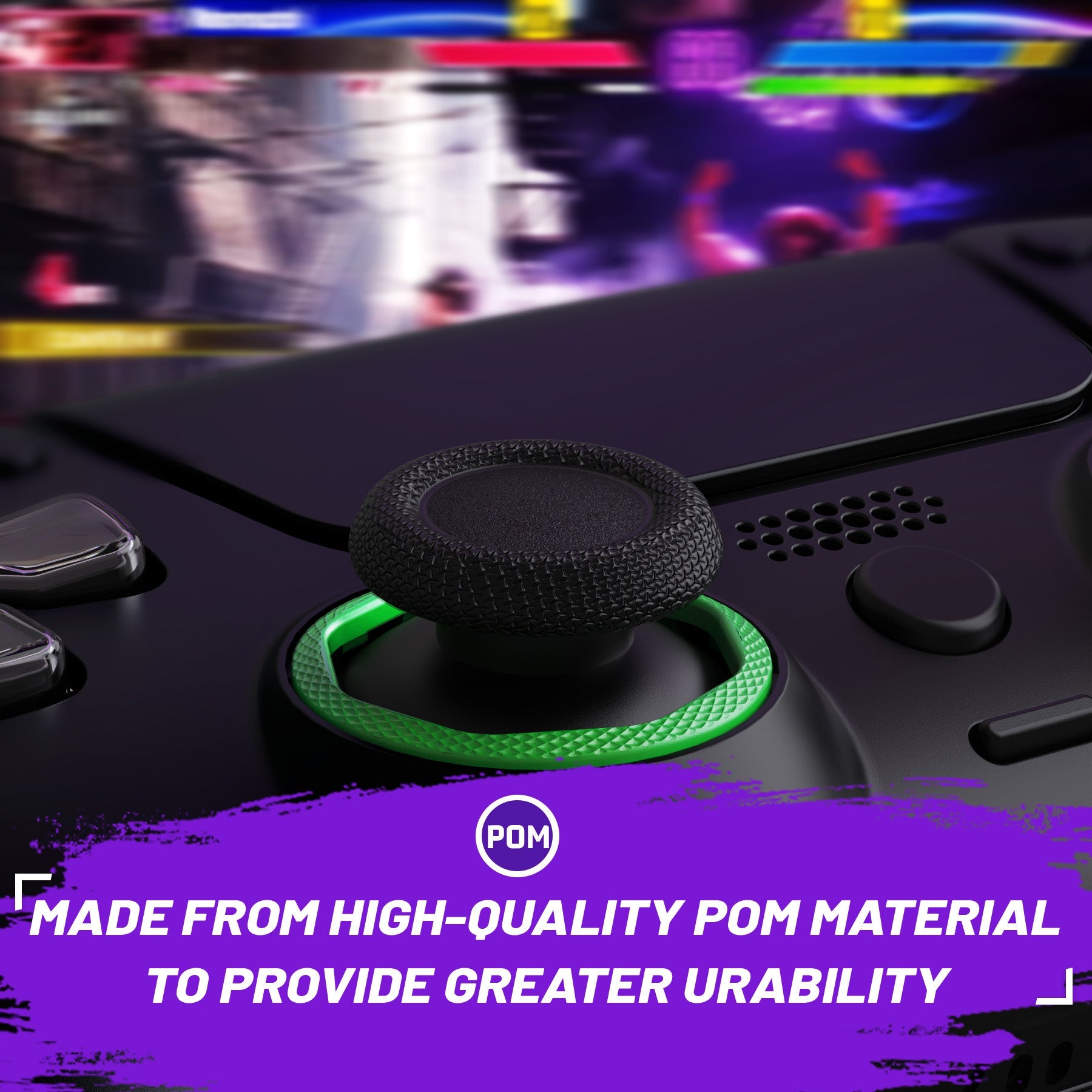 eXtremeRate Redesigned Octagonal Gated Sticks Accent Rings for eXtremeRate Luna Shell for PS5 Controller, Replacement Accessory for eXtremeRate Ghost Shell for PS4 Controller - Not for Standard Faceplate - Green eXtremeRate