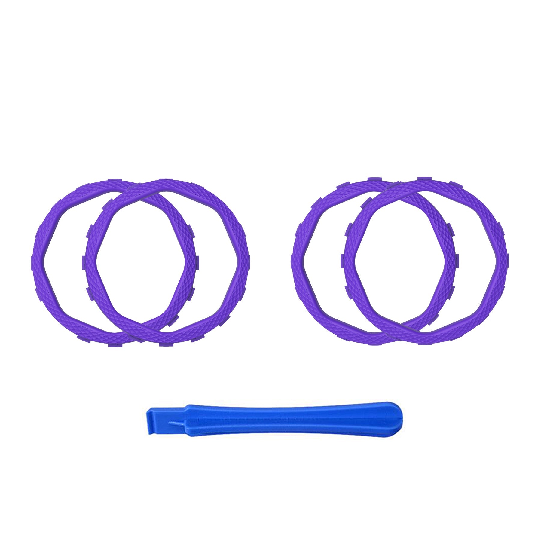 eXtremeRate Redesigned Octagonal Gated Sticks Accent Rings for eXtremeRate Luna Shell for PS5 Controller, Replacement Accessory for eXtremeRate Ghost Shell for PS4 Controller - Not for Standard Faceplate - Purple eXtremeRate