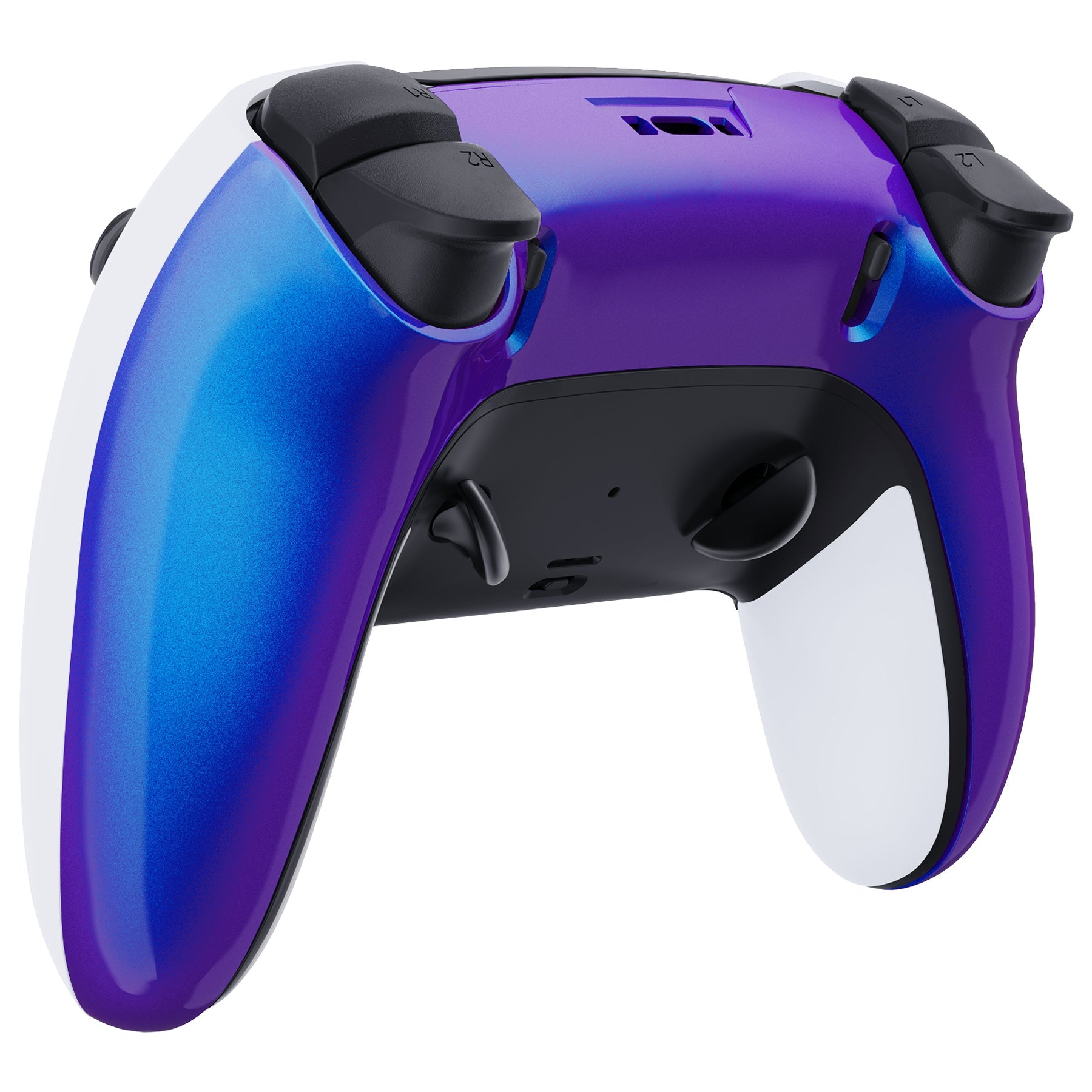 eXtremeRate Replacement Back Housing Bottom Shell Compatible with PS5 Edge Controller - Chameleon Purple Blue eXtremeRate