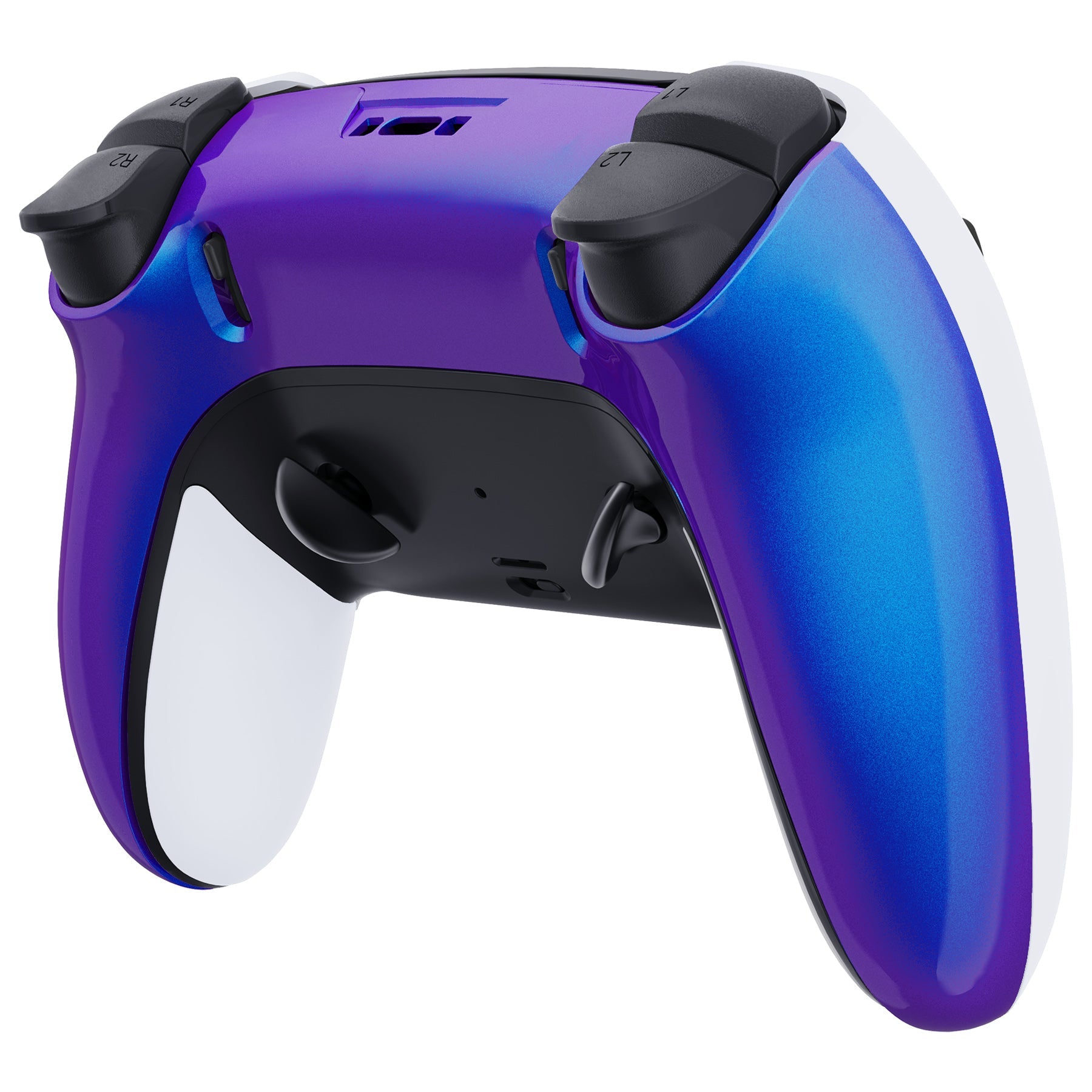 eXtremeRate Replacement Back Housing Bottom Shell Compatible with PS5 Edge Controller - Chameleon Purple Blue eXtremeRate