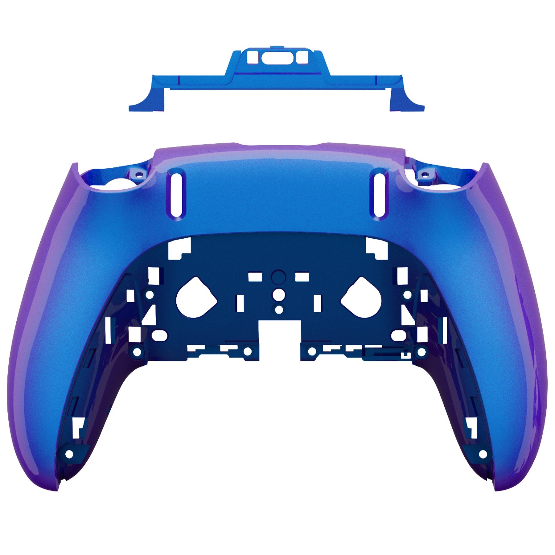 eXtremeRate Replacement Back Housing Bottom Shell Compatible with PS5 Edge Controller - Chameleon Purple Blue eXtremeRate