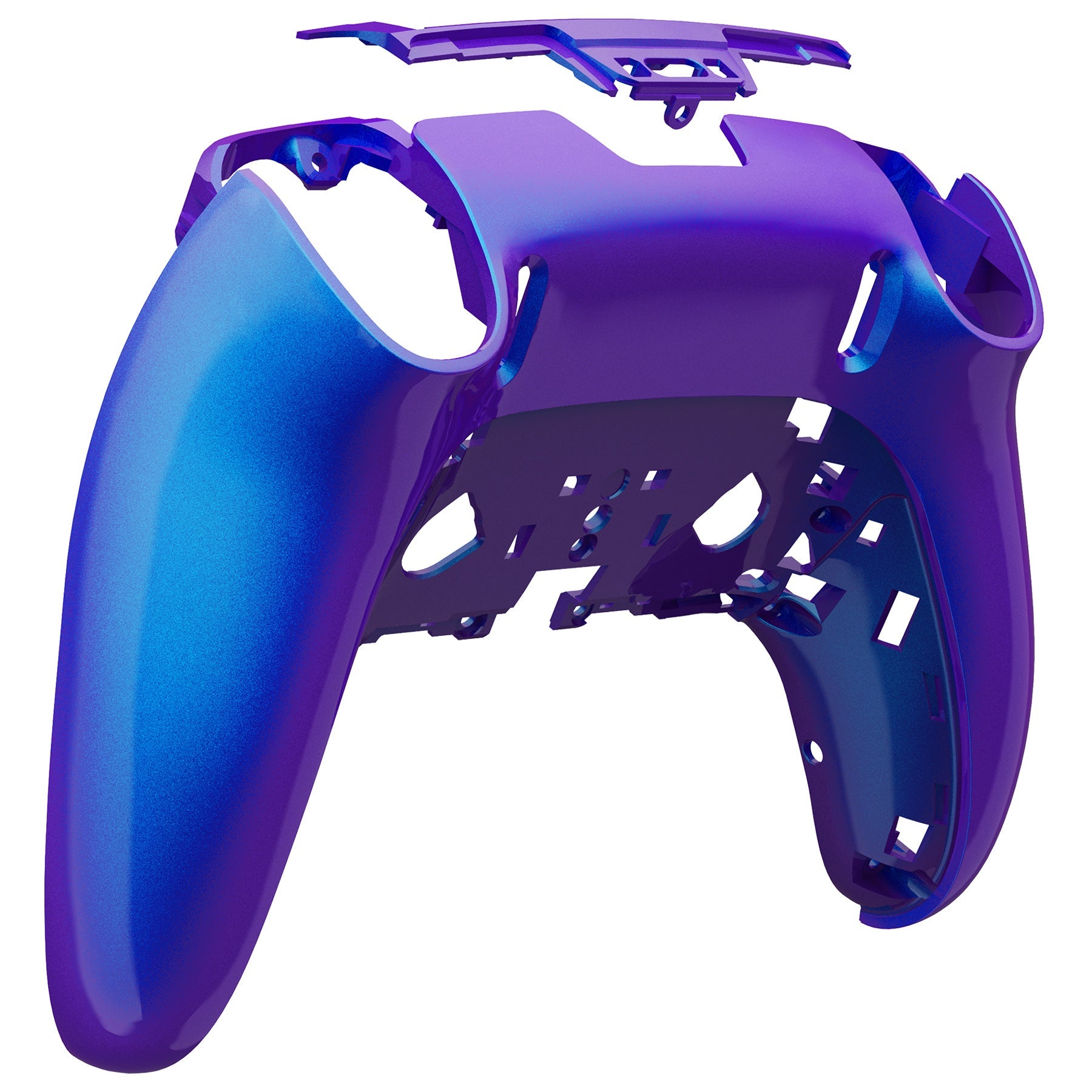 eXtremeRate Replacement Back Housing Bottom Shell Compatible with PS5 Edge Controller - Chameleon Purple Blue eXtremeRate