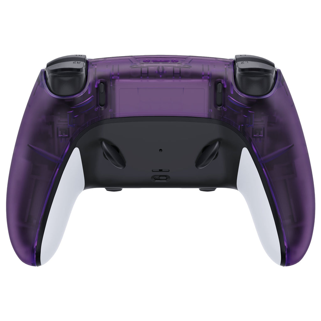 eXtremeRate Replacement Back Housing Bottom Shell Compatible with PS5 Edge Controller - Clear Atomic Purple eXtremeRate