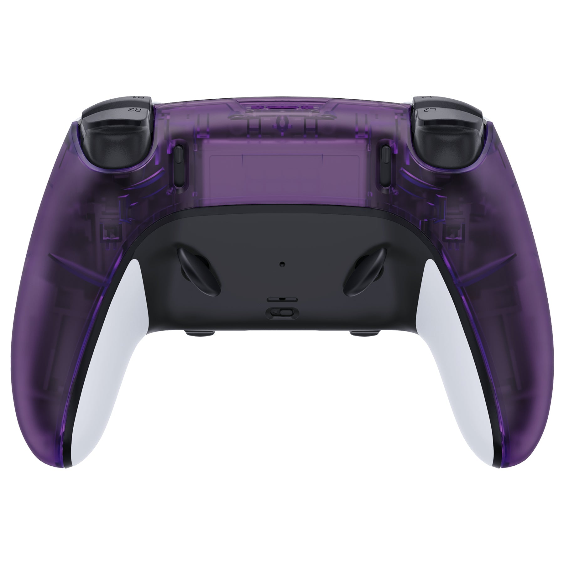 eXtremeRate Replacement Back Housing Bottom Shell Compatible with PS5 Edge Controller - Clear Atomic Purple eXtremeRate