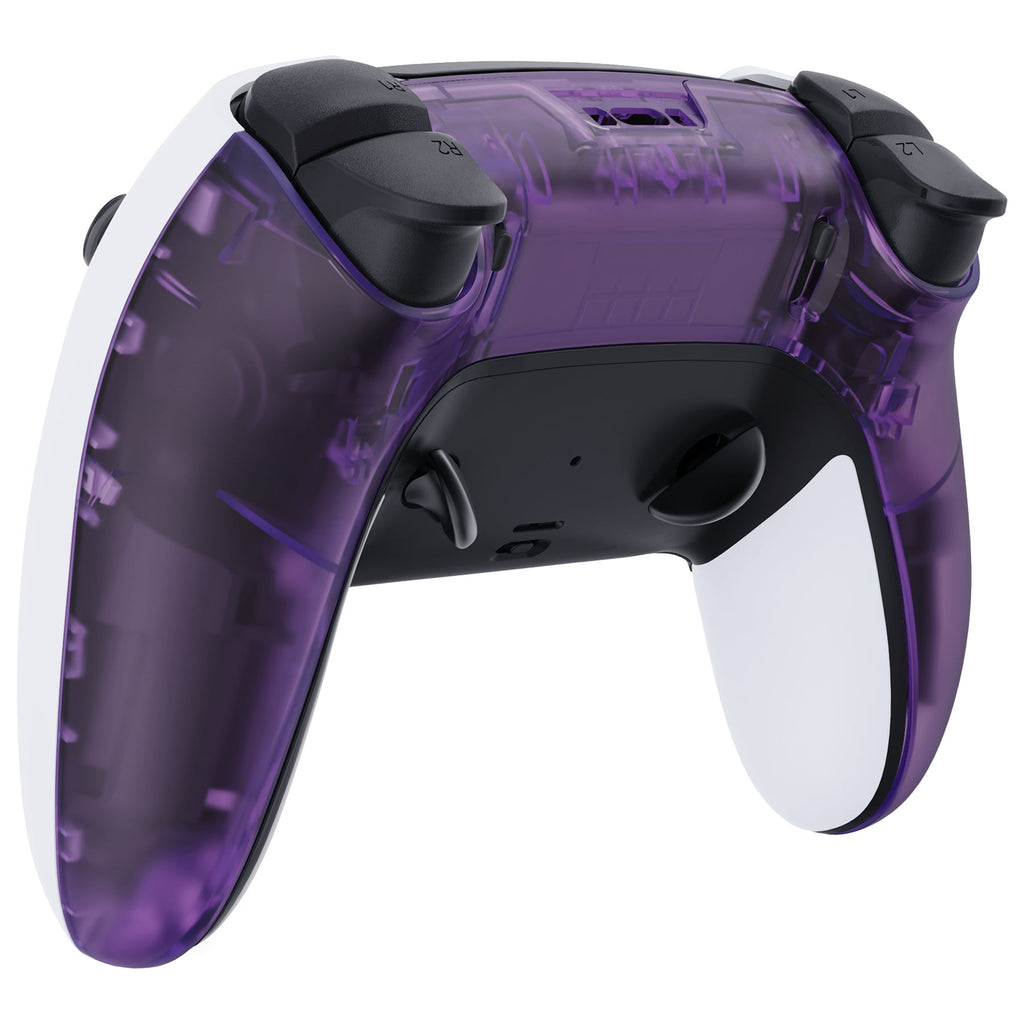 eXtremeRate Replacement Back Housing Bottom Shell Compatible with PS5 Edge Controller - Clear Atomic Purple eXtremeRate