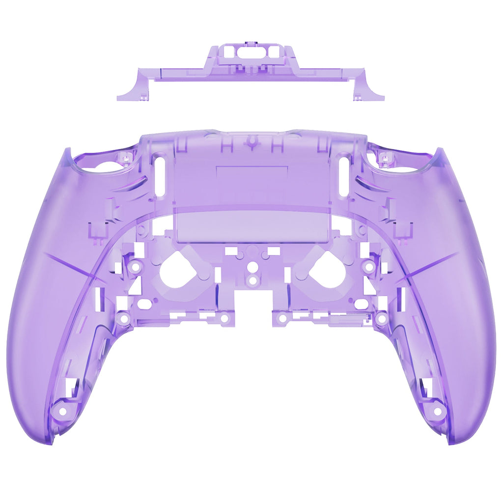 eXtremeRate Replacement Back Housing Bottom Shell Compatible with PS5 Edge Controller - Clear Atomic Purple eXtremeRate