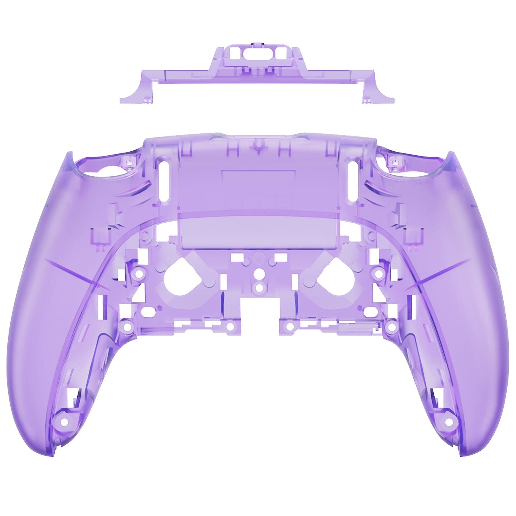 eXtremeRate Replacement Back Housing Bottom Shell Compatible with PS5 Edge Controller - Clear Atomic Purple eXtremeRate
