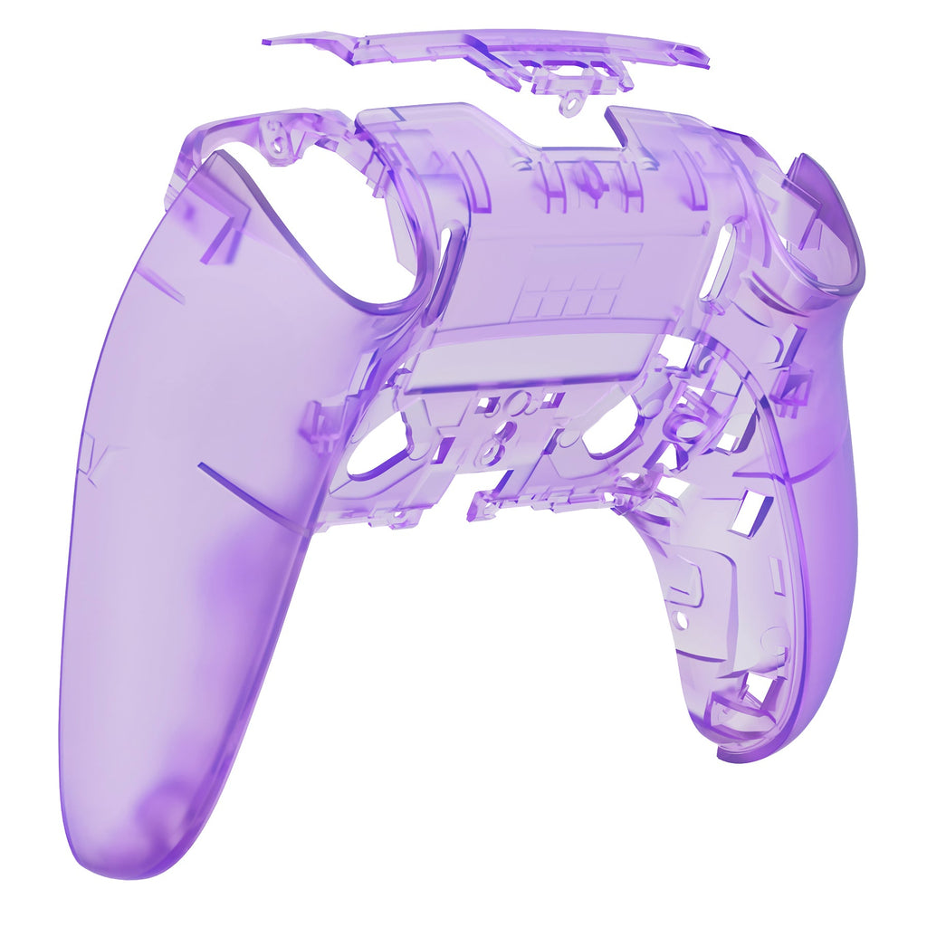 eXtremeRate Replacement Back Housing Bottom Shell Compatible with PS5 Edge Controller - Clear Atomic Purple eXtremeRate