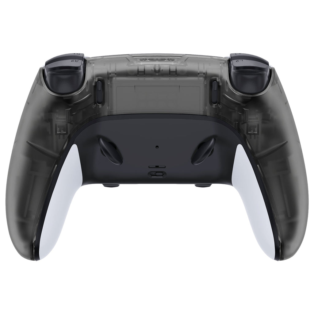 eXtremeRate Replacement Back Housing Bottom Shell Compatible with PS5 Edge Controller - Clear Black eXtremeRate