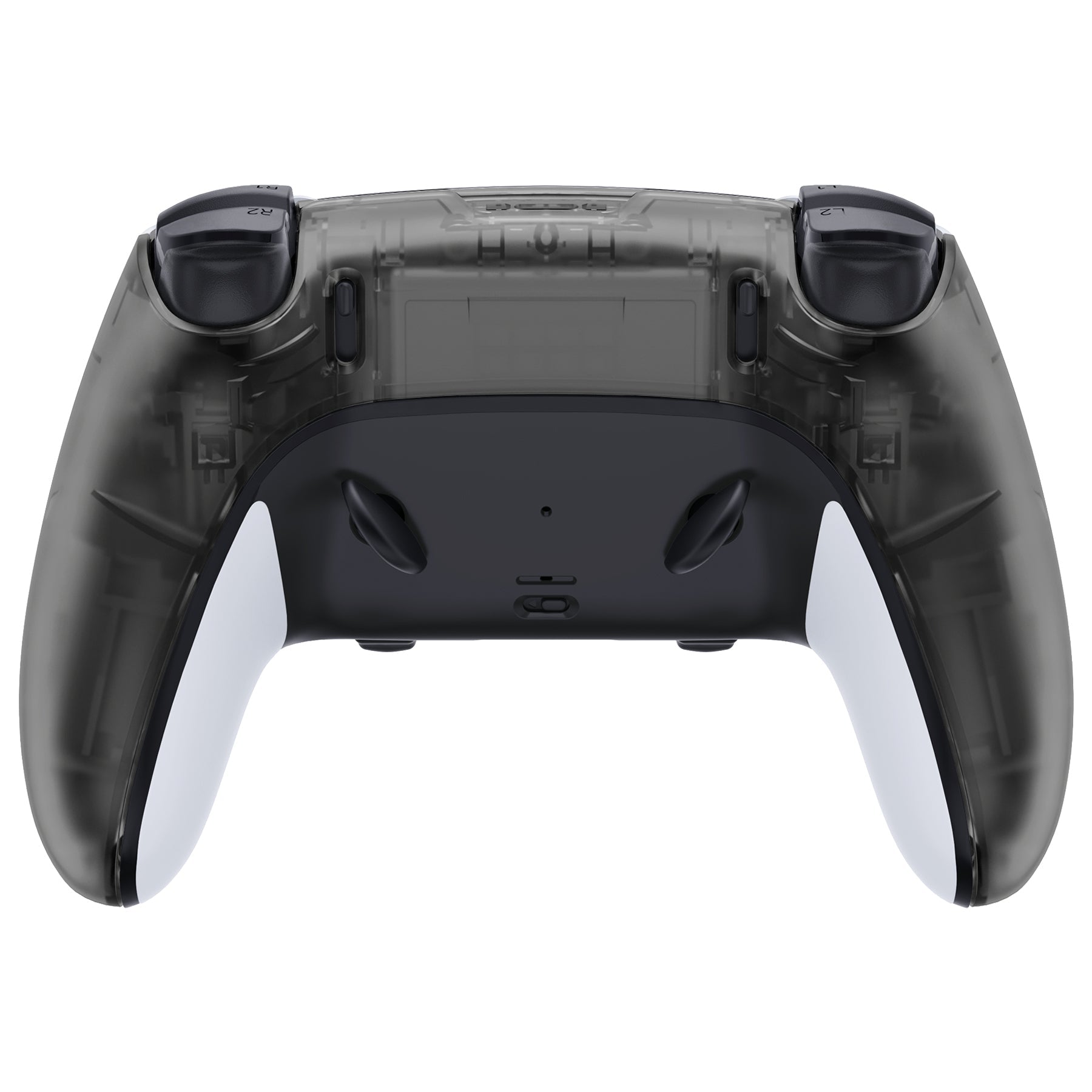eXtremeRate Replacement Back Housing Bottom Shell Compatible with PS5 Edge Controller - Clear Black eXtremeRate