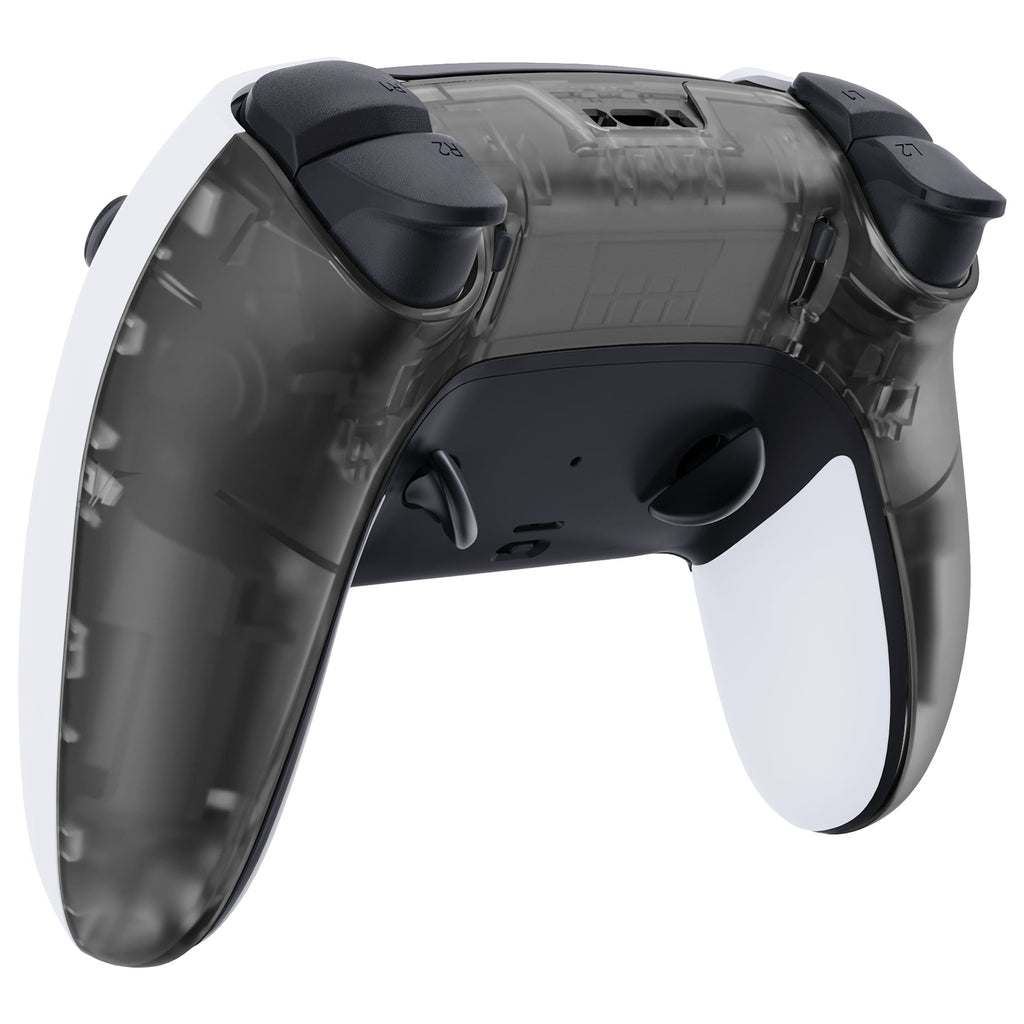 eXtremeRate Replacement Back Housing Bottom Shell Compatible with PS5 Edge Controller - Clear Black eXtremeRate