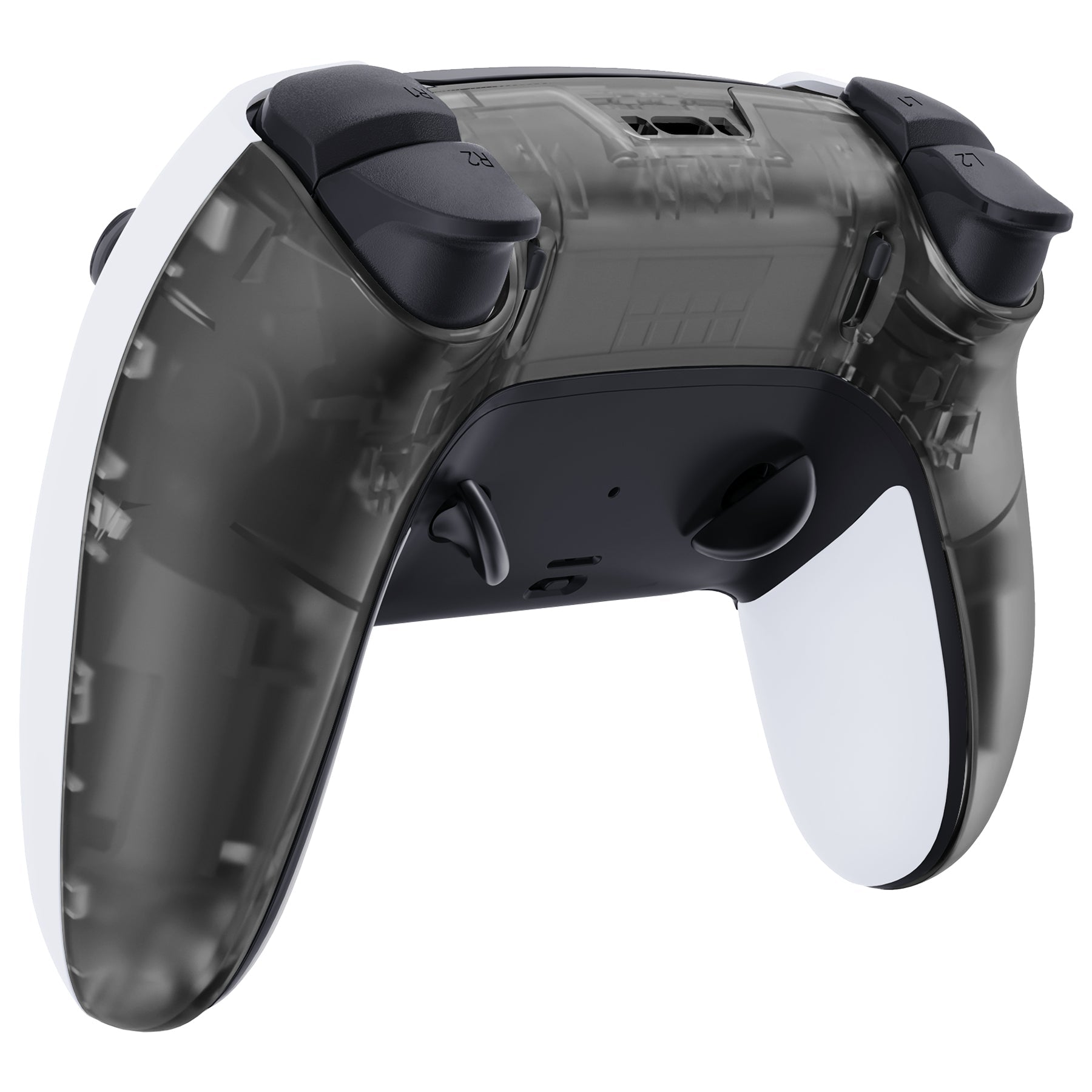 eXtremeRate Replacement Back Housing Bottom Shell Compatible with PS5 Edge Controller - Clear Black eXtremeRate