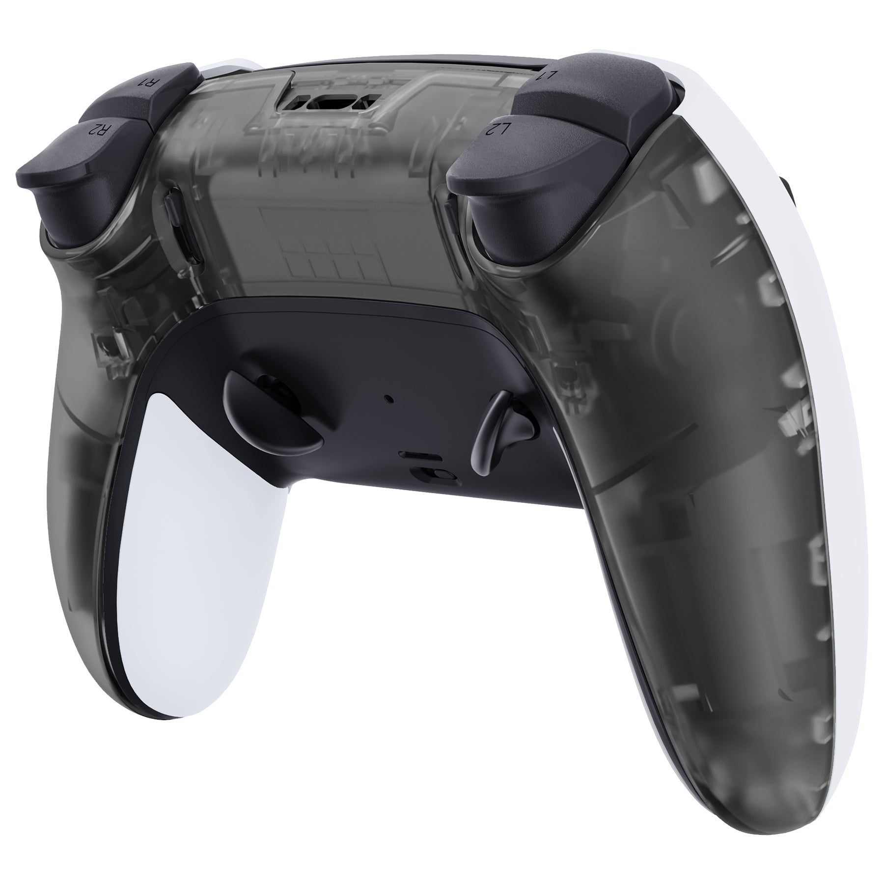 eXtremeRate Replacement Back Housing Bottom Shell Compatible with PS5 Edge Controller - Clear Black eXtremeRate