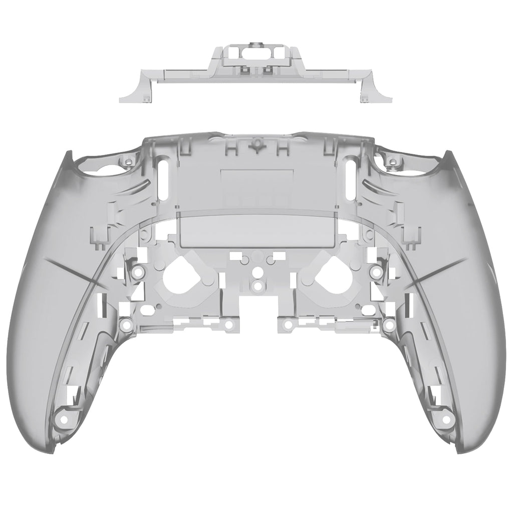 eXtremeRate Replacement Back Housing Bottom Shell Compatible with PS5 Edge Controller - Clear Black eXtremeRate