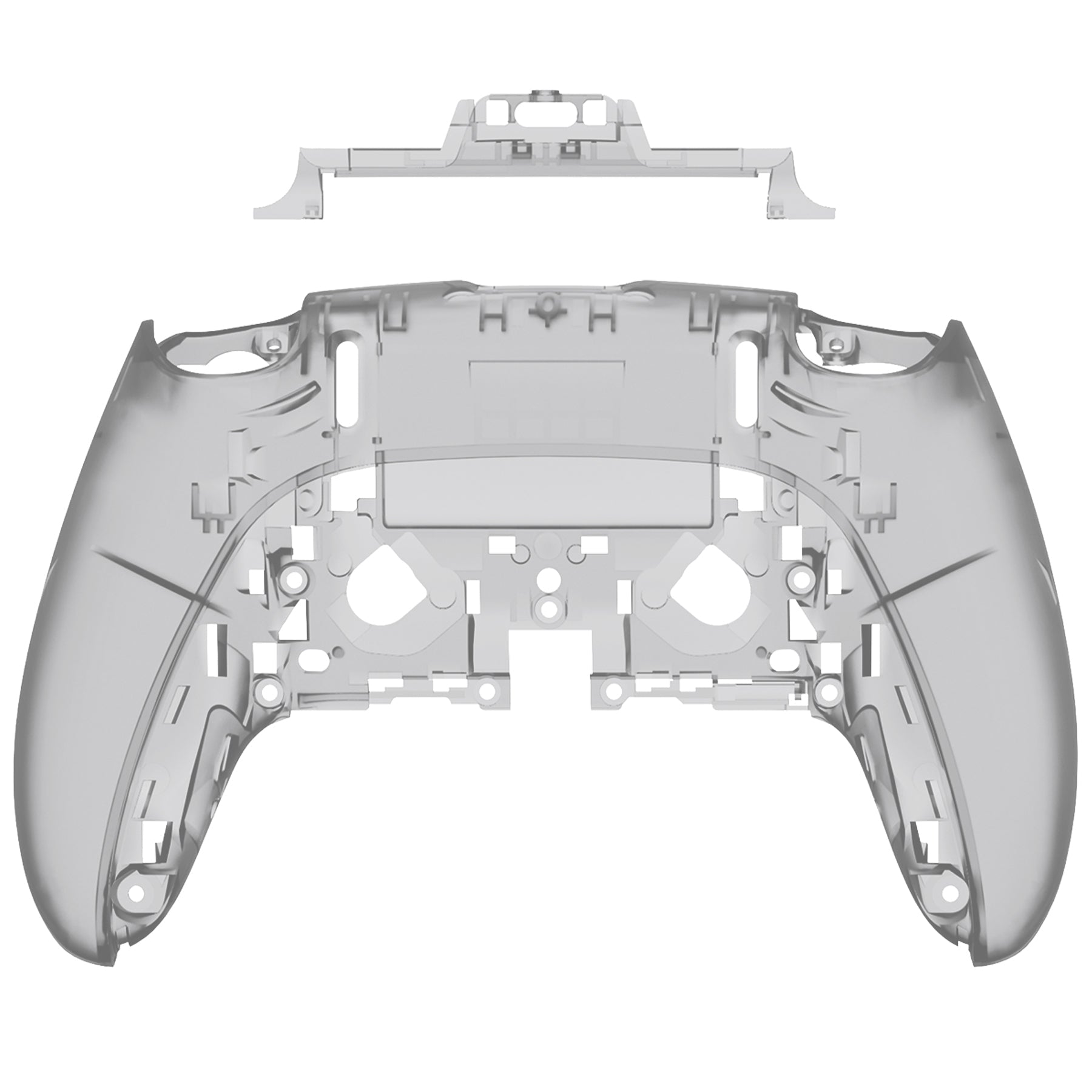 eXtremeRate Replacement Back Housing Bottom Shell Compatible with PS5 Edge Controller - Clear Black eXtremeRate