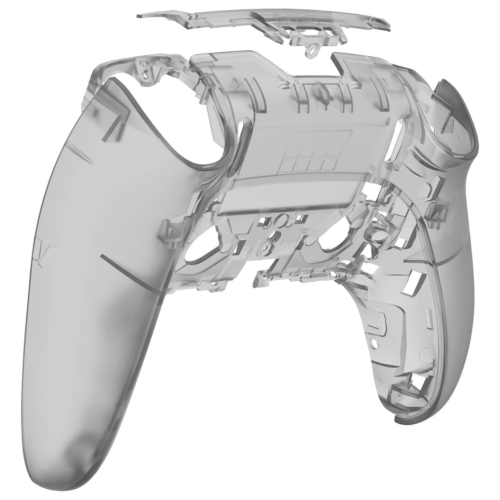 eXtremeRate Replacement Back Housing Bottom Shell Compatible with PS5 Edge Controller - Clear Black eXtremeRate