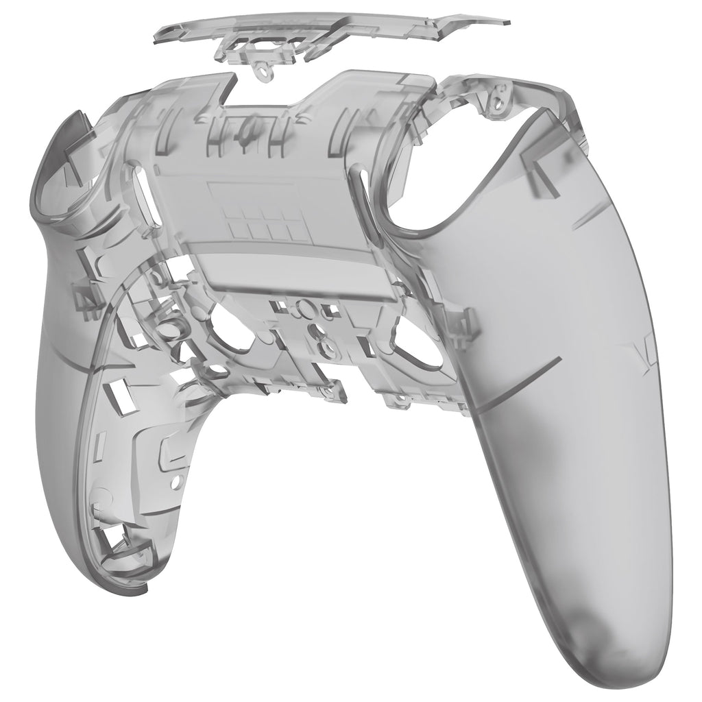 eXtremeRate Replacement Back Housing Bottom Shell Compatible with PS5 Edge Controller - Clear Black eXtremeRate