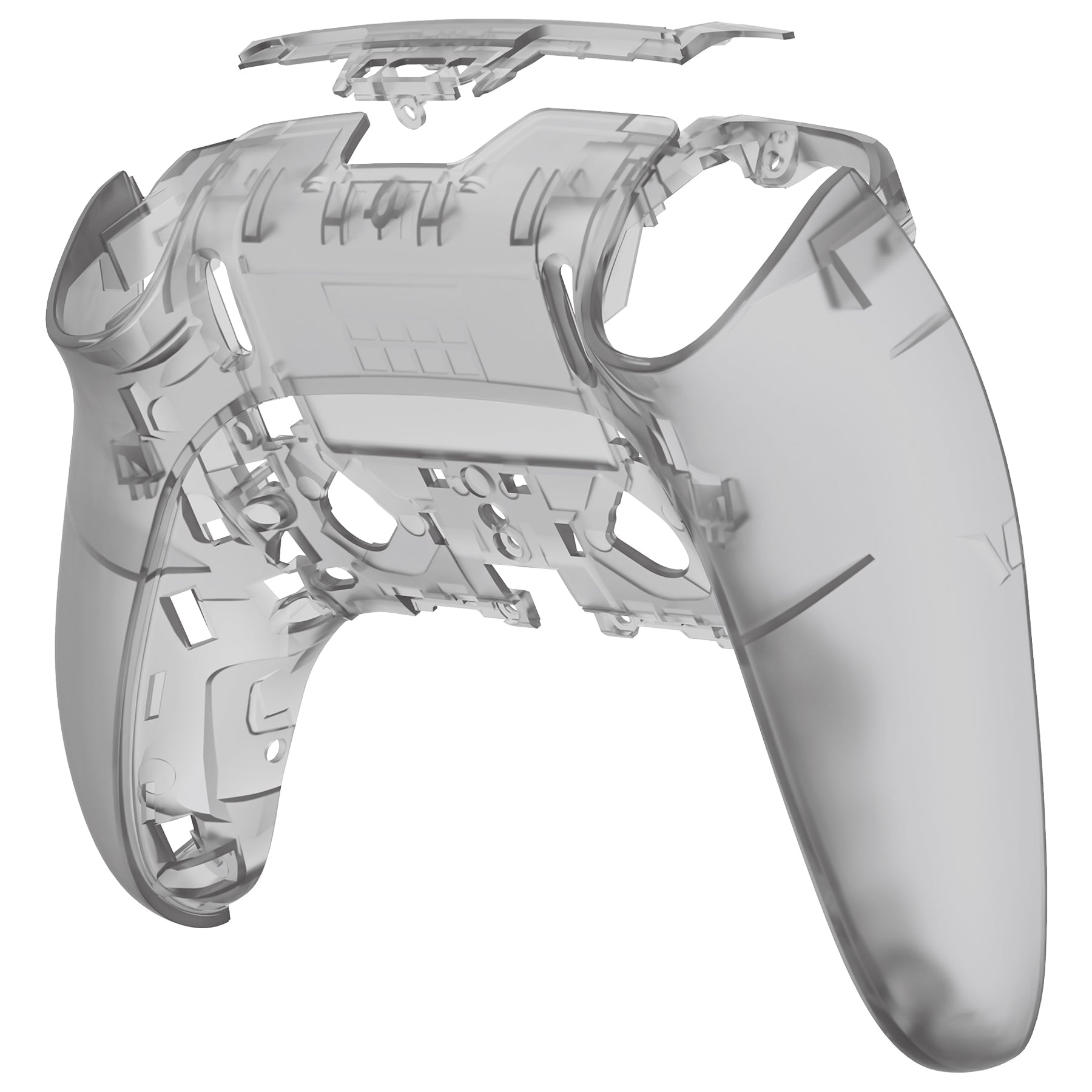 eXtremeRate Replacement Back Housing Bottom Shell Compatible with PS5 Edge Controller - Clear Black eXtremeRate
