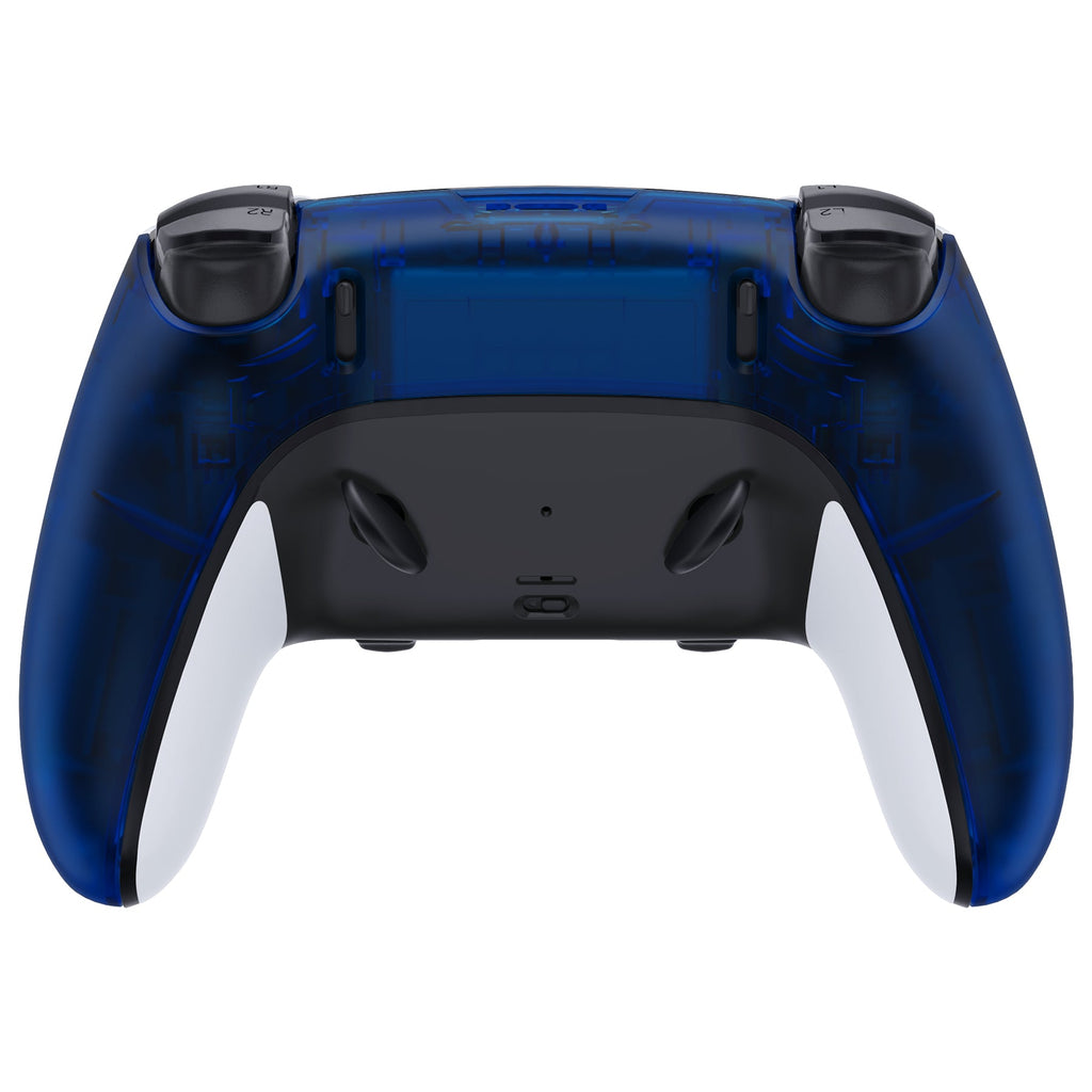 eXtremeRate Replacement Back Housing Bottom Shell Compatible with PS5 Edge Controller - Clear Blue eXtremeRate