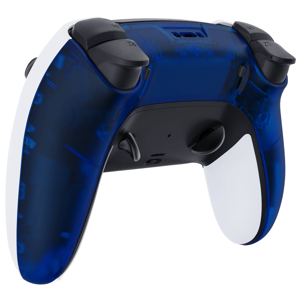 eXtremeRate Replacement Back Housing Bottom Shell Compatible with PS5 Edge Controller - Clear Blue eXtremeRate