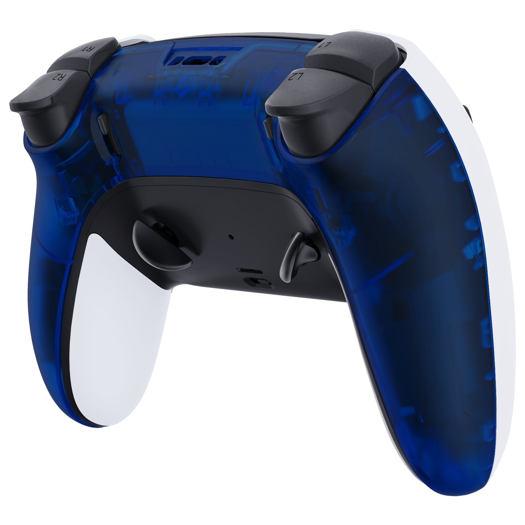 eXtremeRate Replacement Back Housing Bottom Shell Compatible with PS5 Edge Controller - Clear Blue eXtremeRate