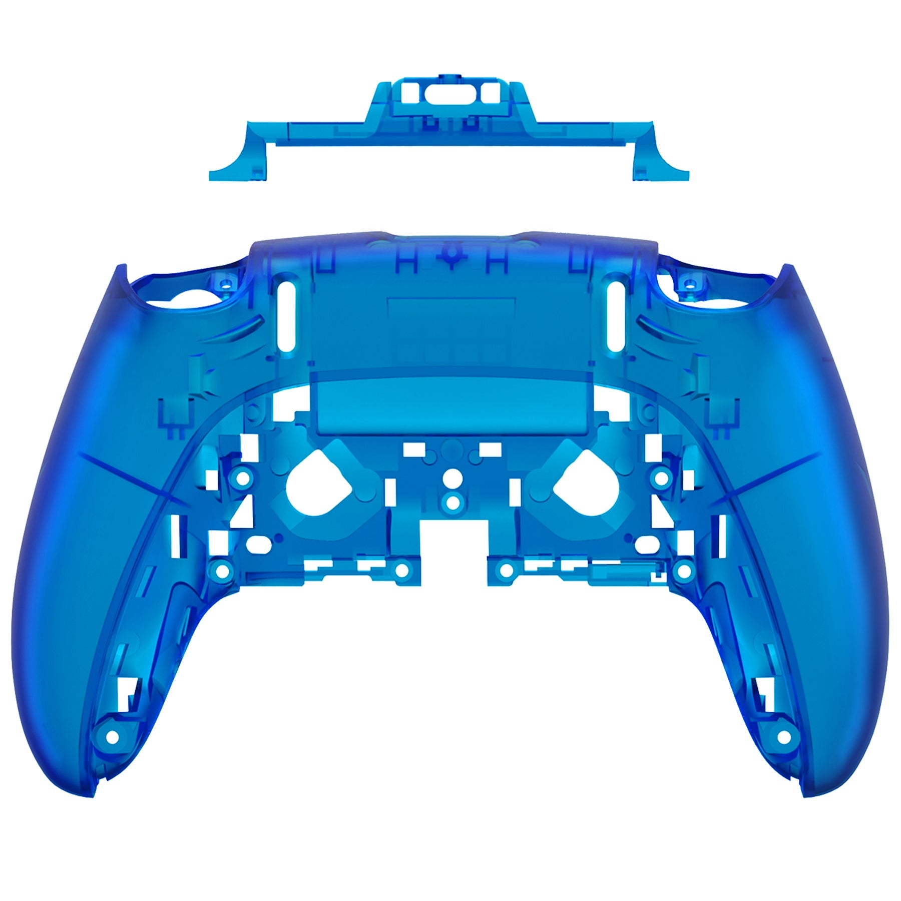 eXtremeRate Replacement Back Housing Bottom Shell Compatible with PS5 Edge Controller - Clear Blue eXtremeRate