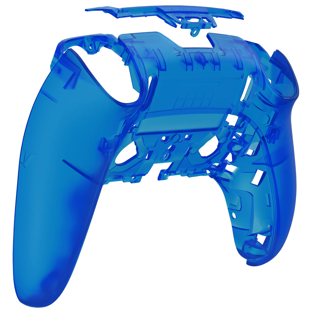 eXtremeRate Replacement Back Housing Bottom Shell Compatible with PS5 Edge Controller - Clear Blue eXtremeRate