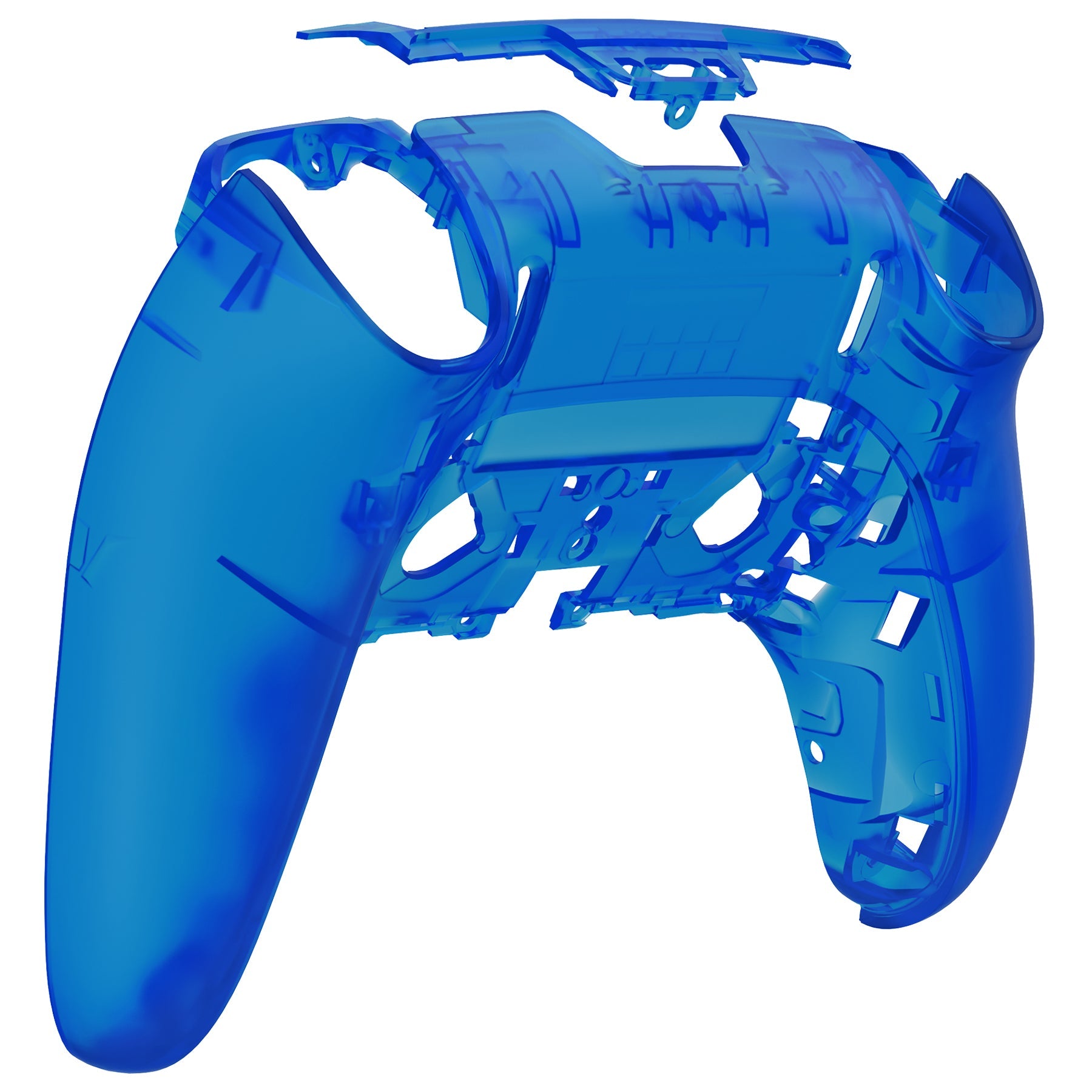 eXtremeRate Replacement Back Housing Bottom Shell Compatible with PS5 Edge Controller - Clear Blue eXtremeRate