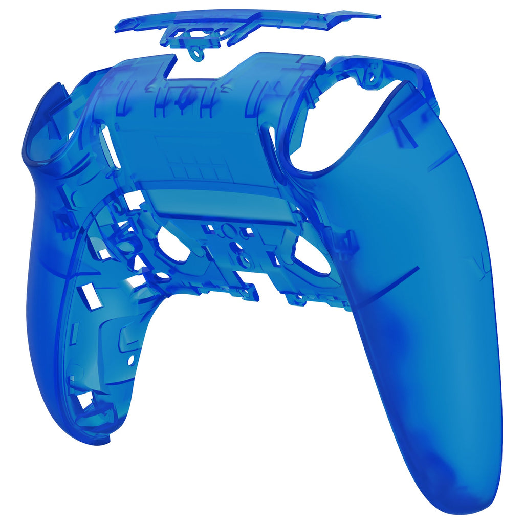 eXtremeRate Replacement Back Housing Bottom Shell Compatible with PS5 Edge Controller - Clear Blue eXtremeRate